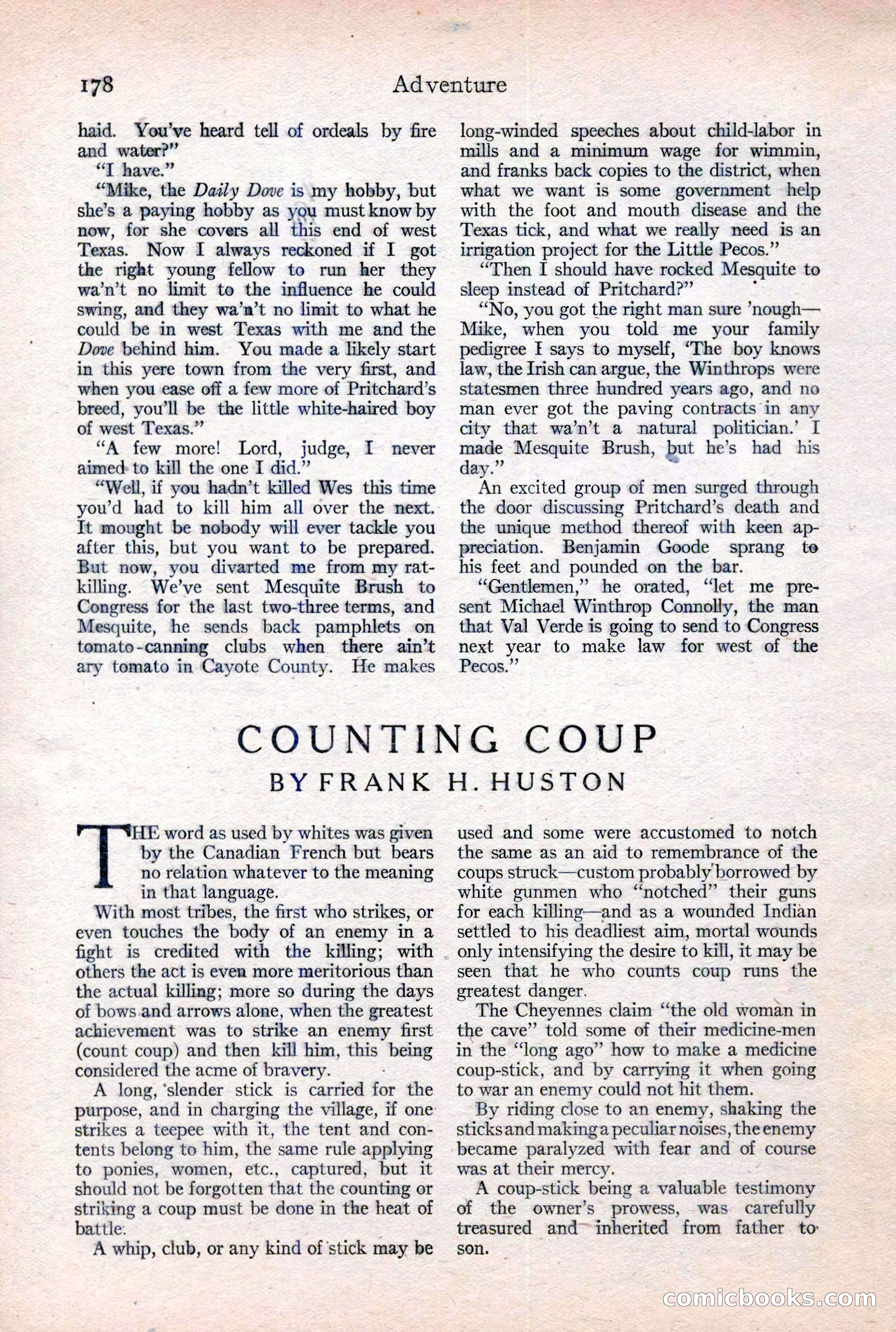 Adventure Magazine Cover, February 3, 1921 — page 184 of 200