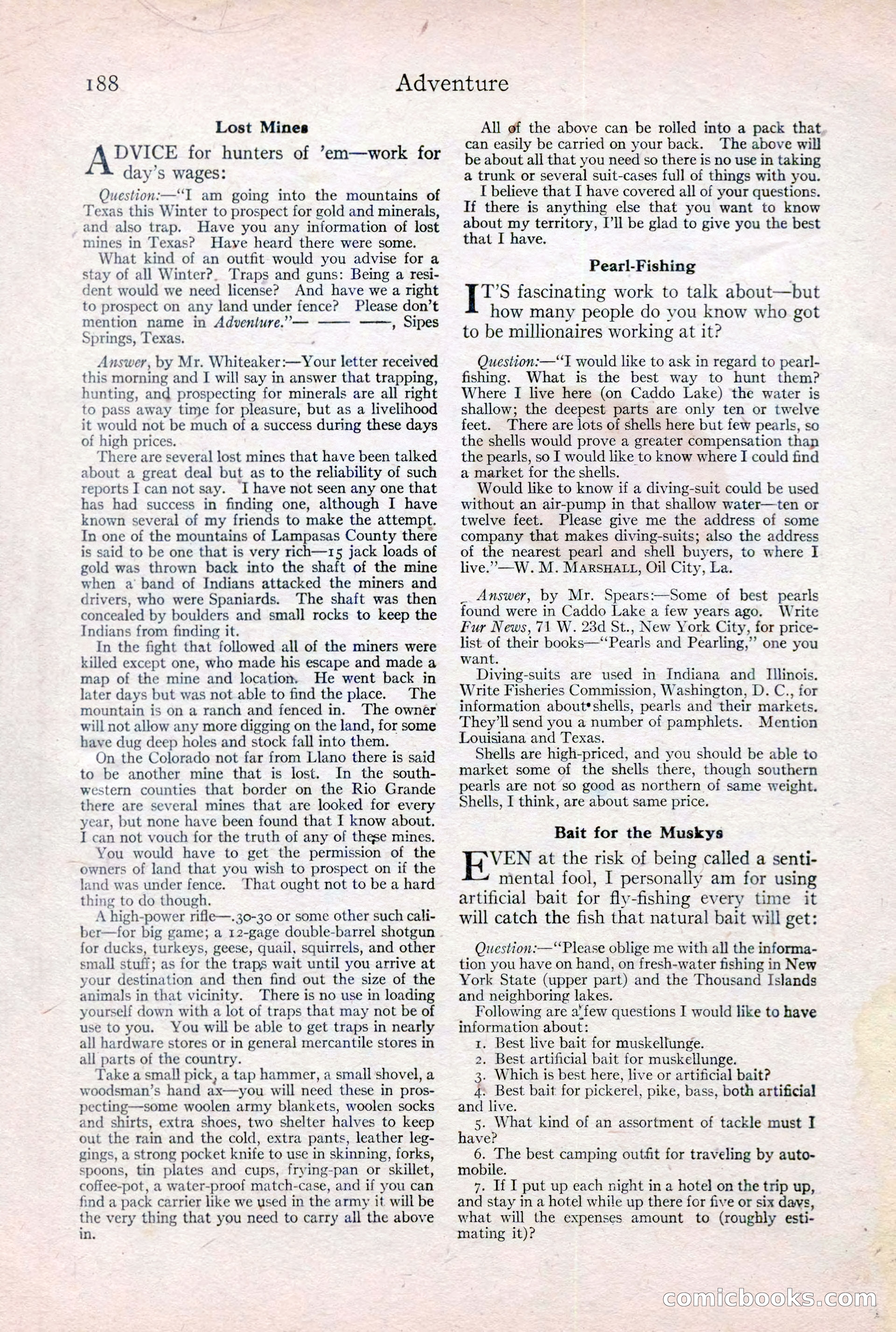 Adventure Magazine Cover, February 3, 1921 — page 194 of 200