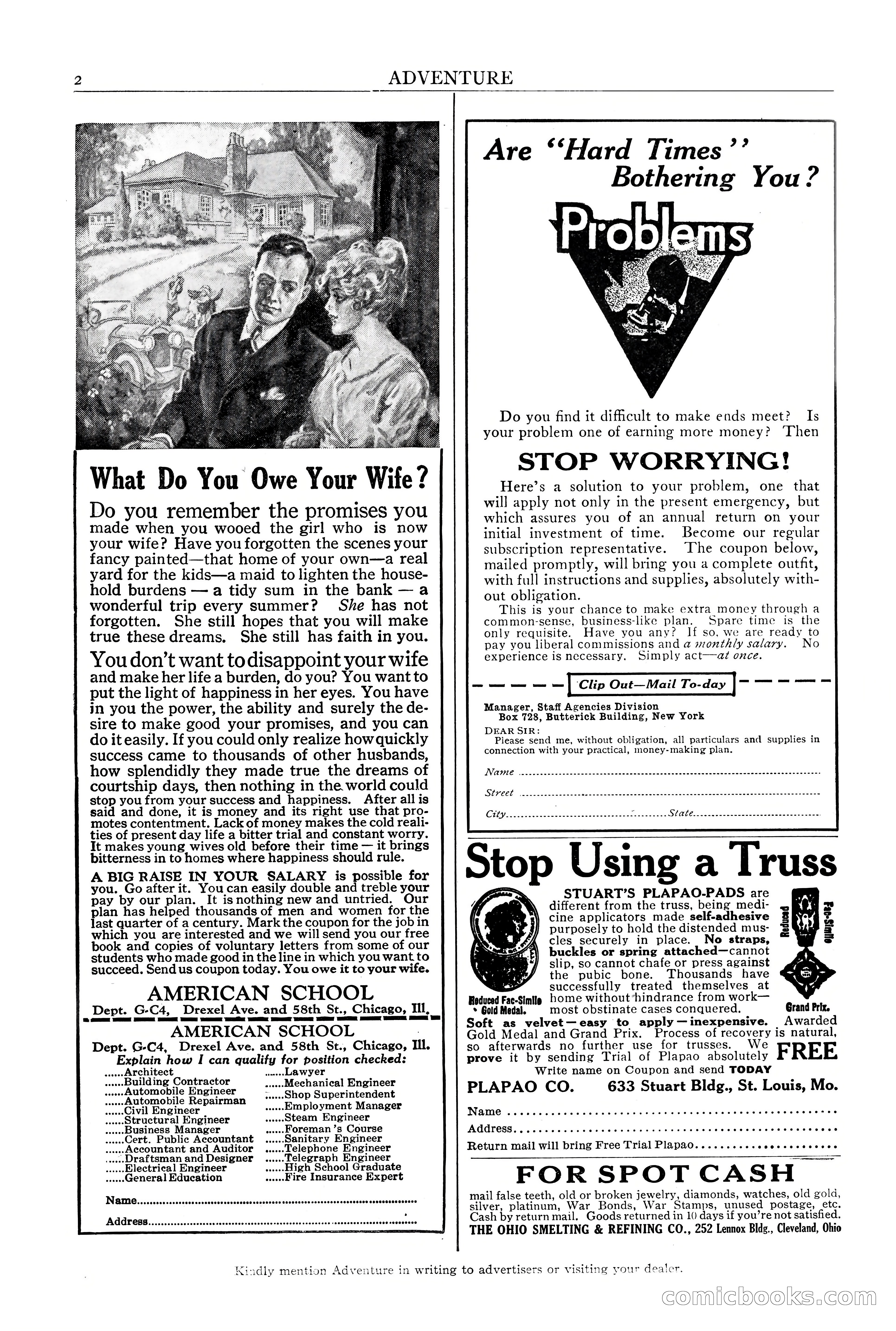 Adventure Magazine Cover, August 18, 1921 — page 4 of 200