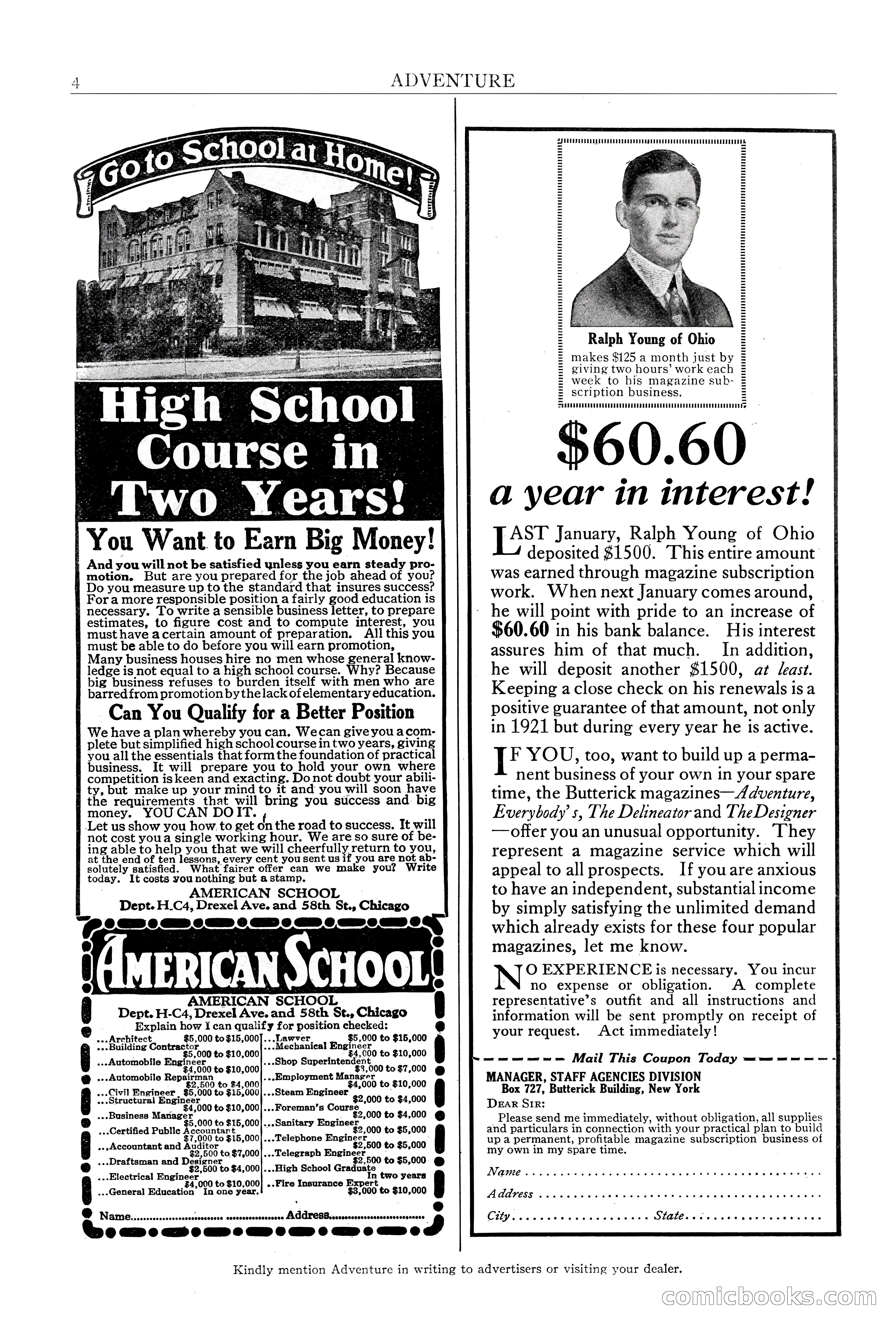 Adventure Magazine Cover, August 18, 1921 — page 6 of 200