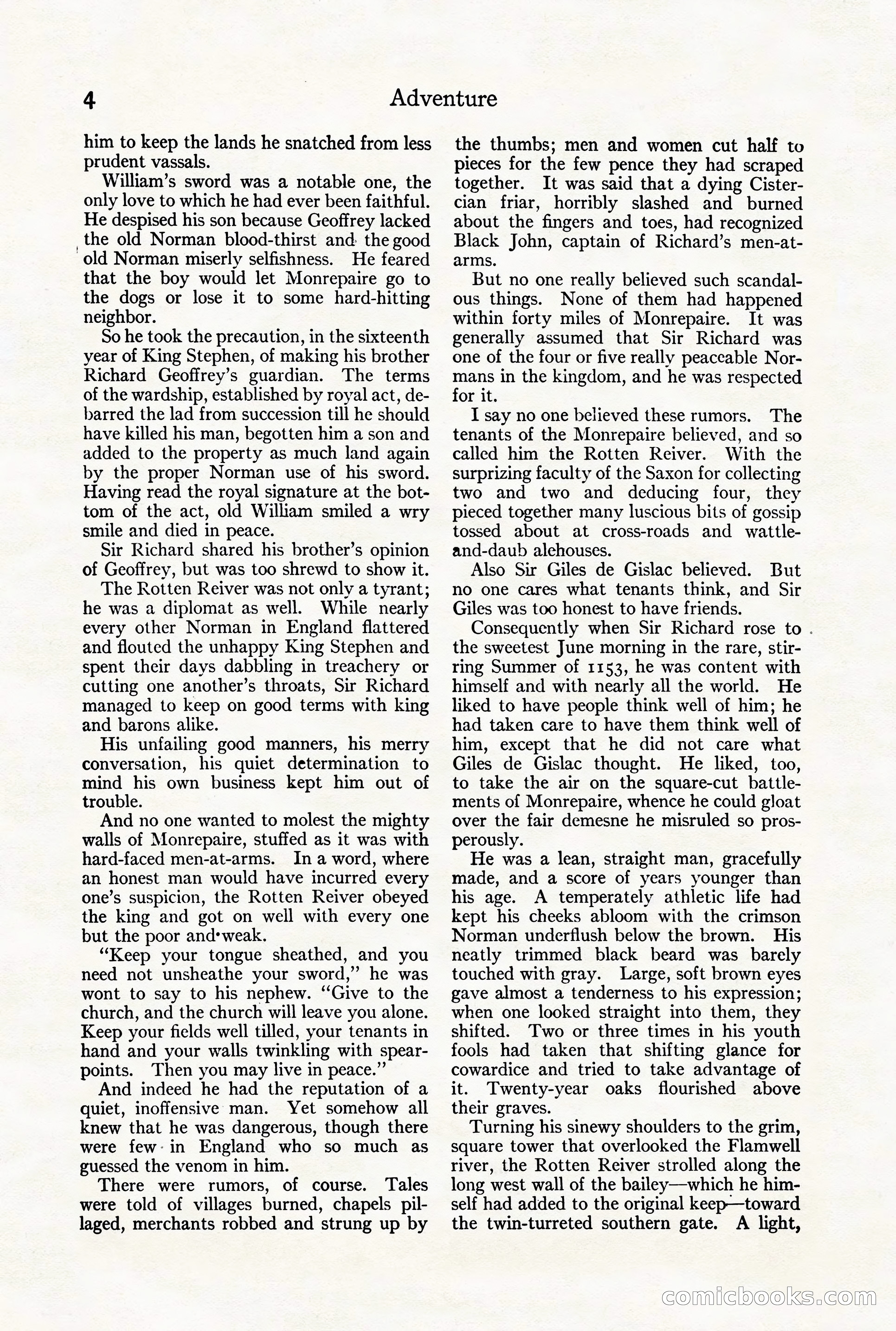 Adventure Magazine Cover, August 18, 1921 — page 10 of 200