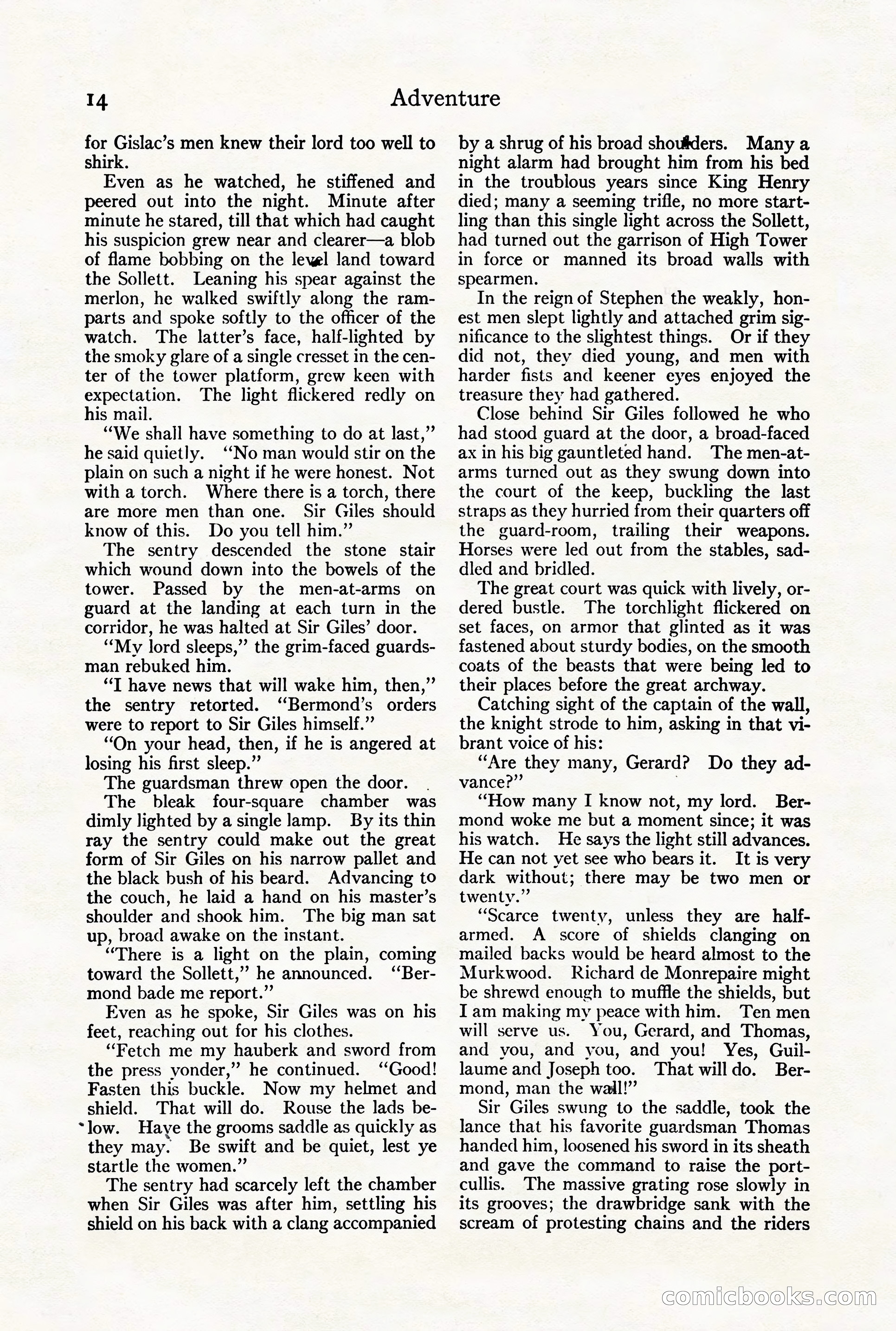 Adventure Magazine Cover, August 18, 1921 — page 20 of 200