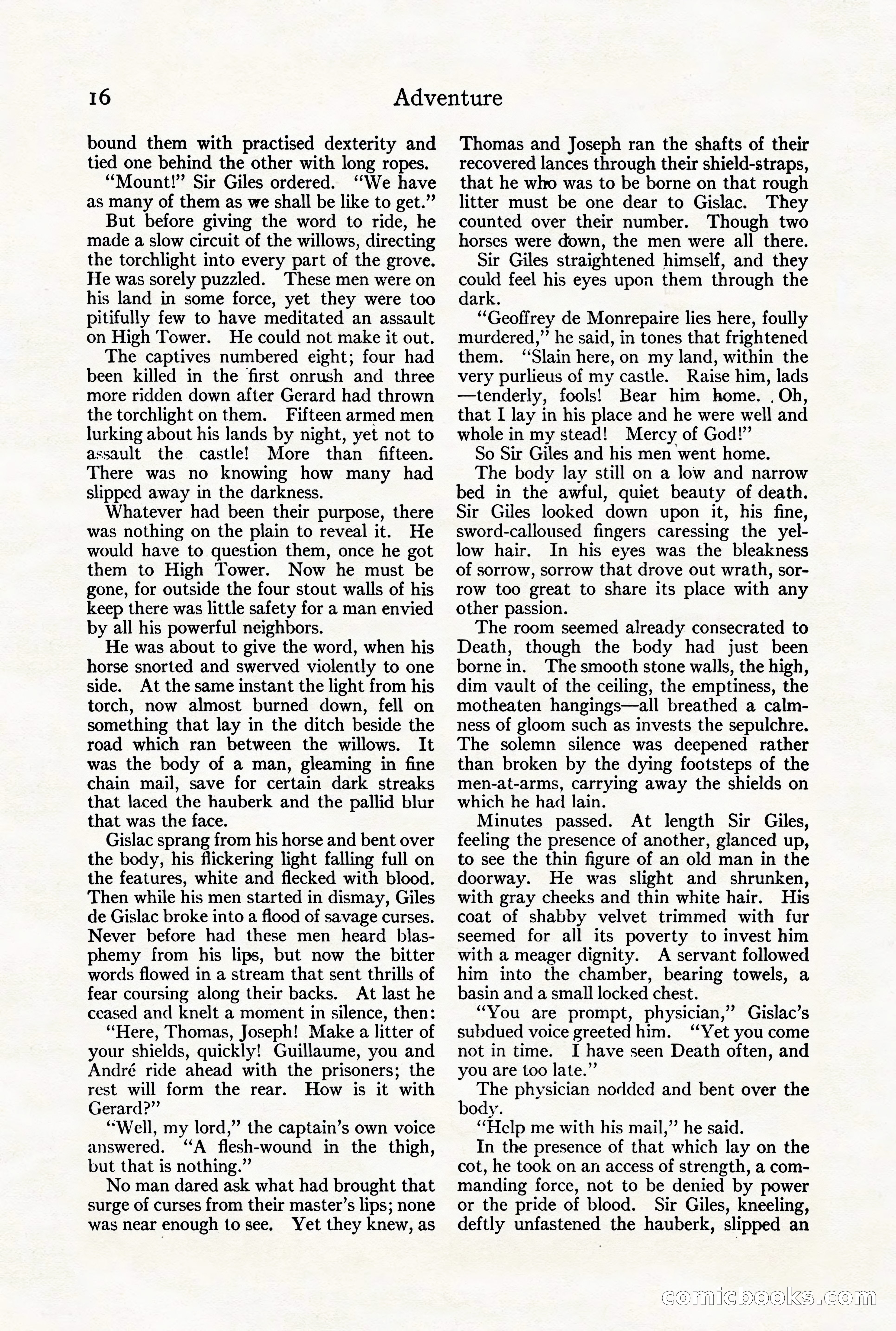Adventure Magazine Cover, August 18, 1921 — page 22 of 200
