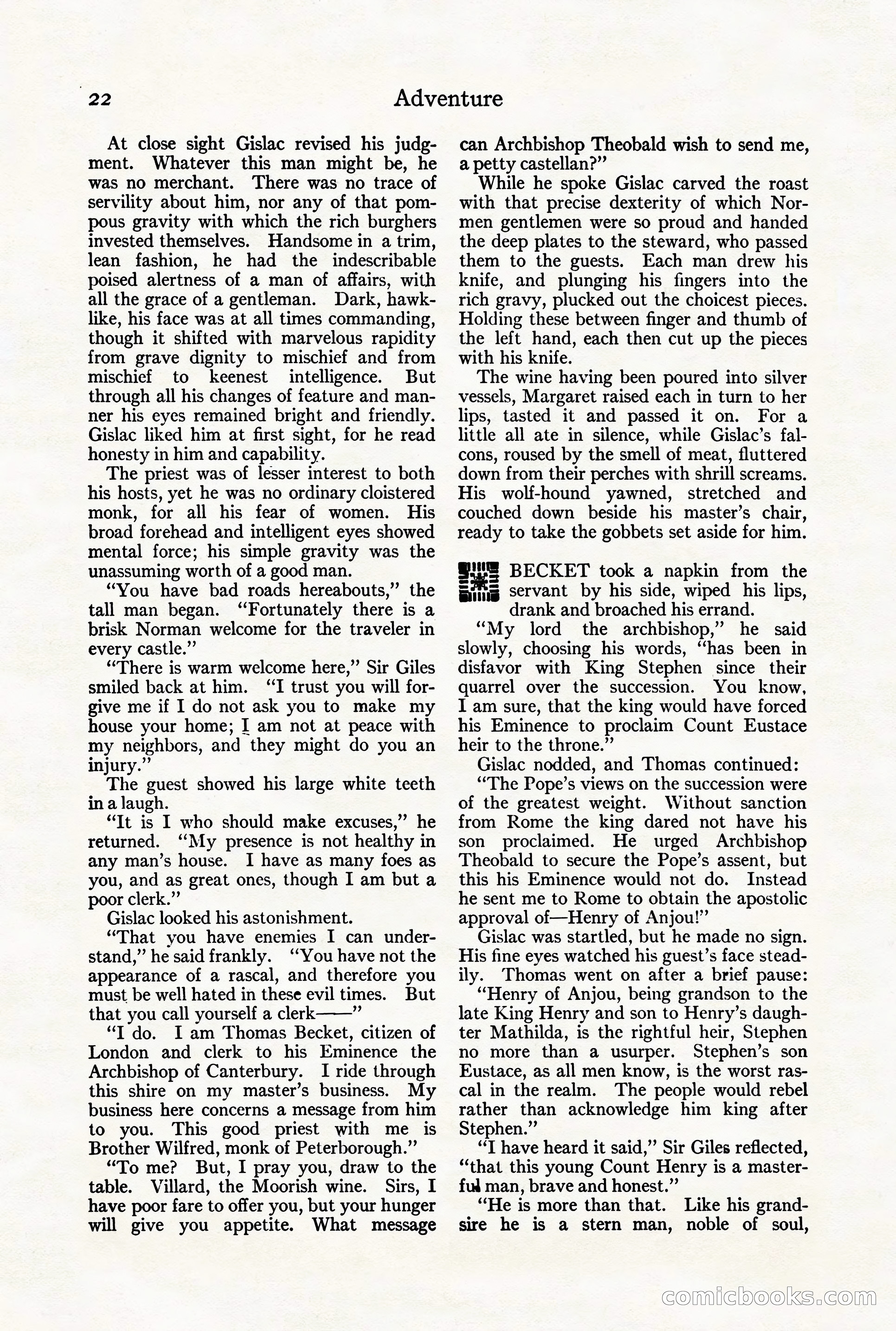 Adventure Magazine Cover, August 18, 1921 — page 28 of 200