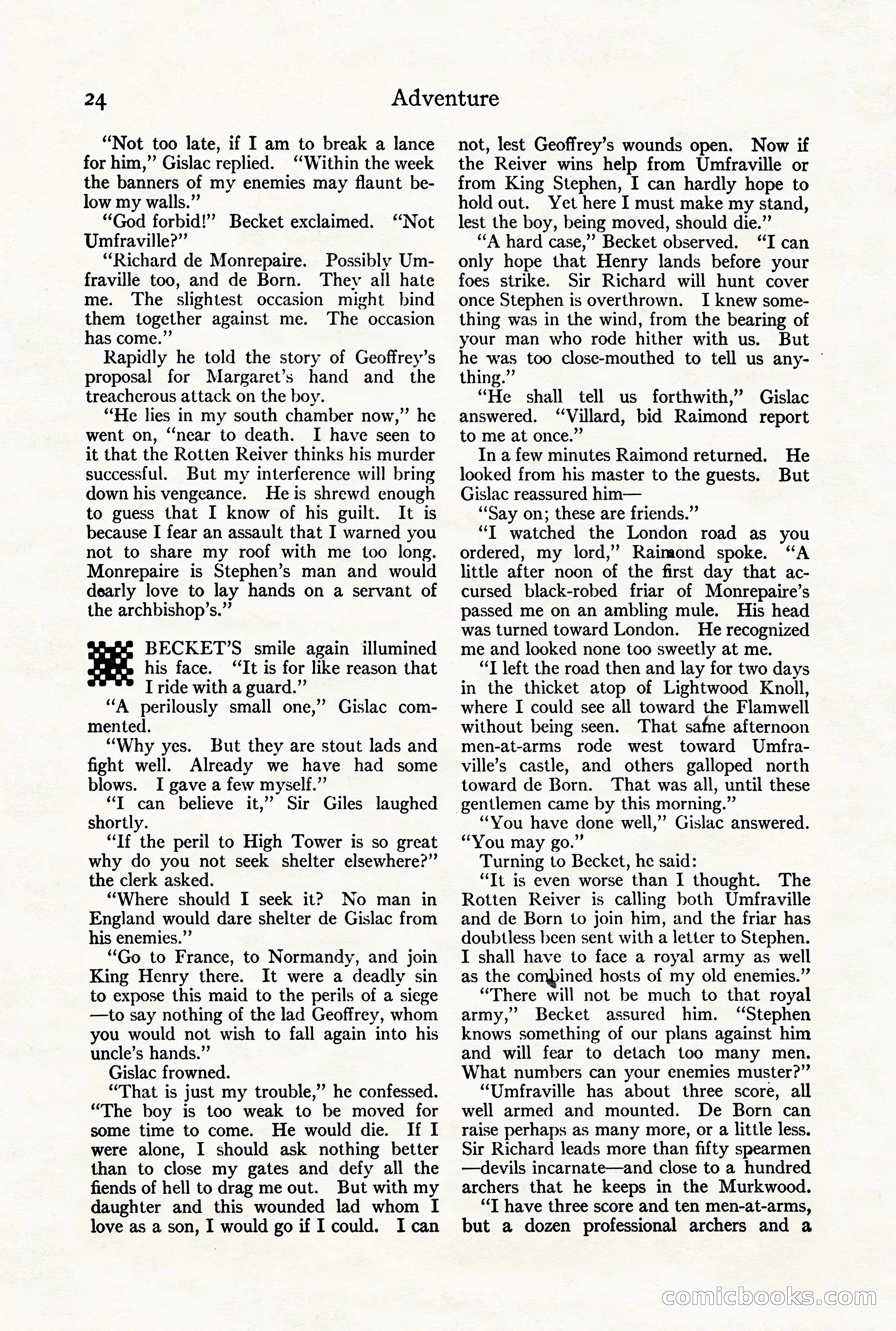 Adventure Magazine Cover, August 18, 1921 — page 30 of 200