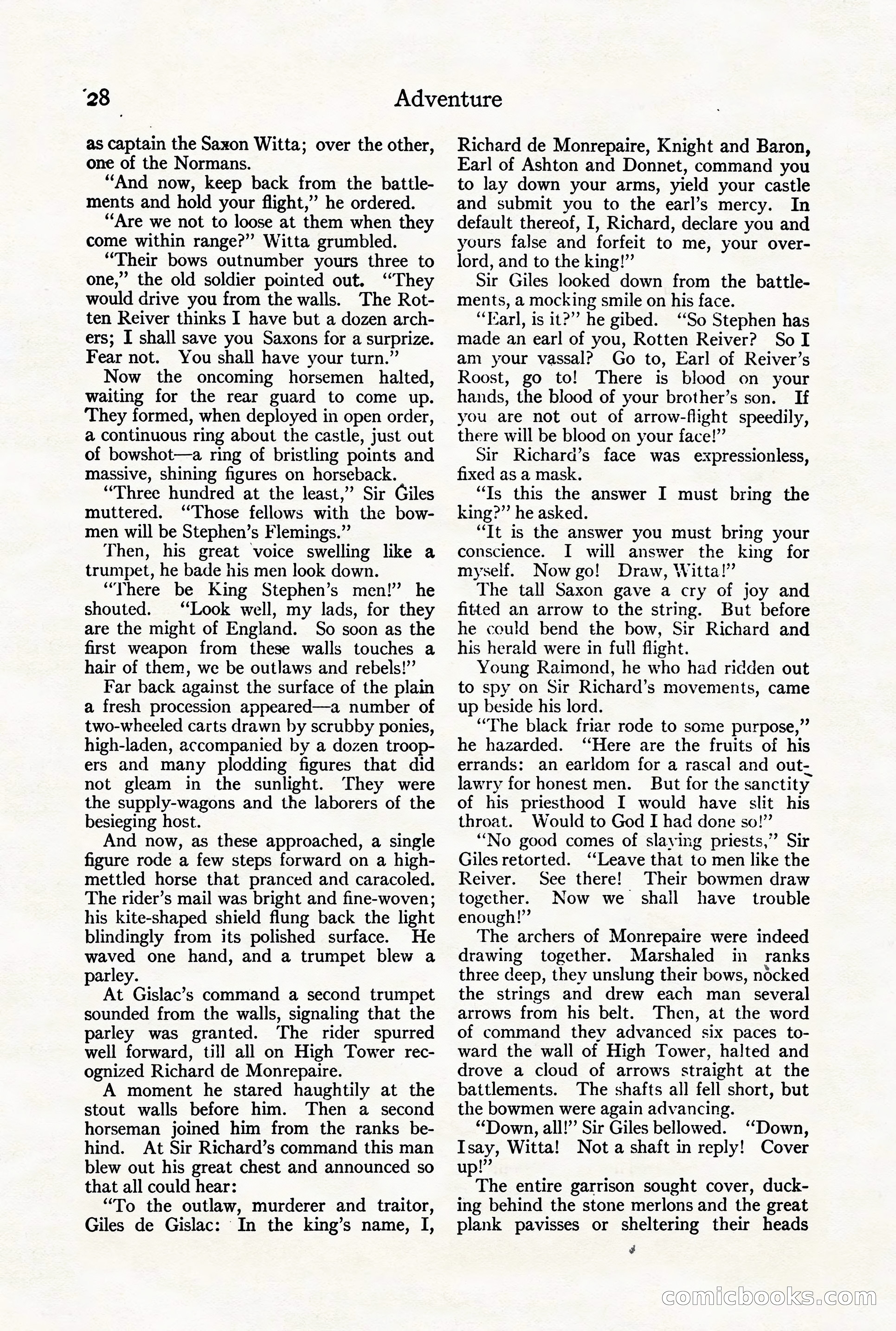 Adventure Magazine Cover, August 18, 1921 — page 34 of 200
