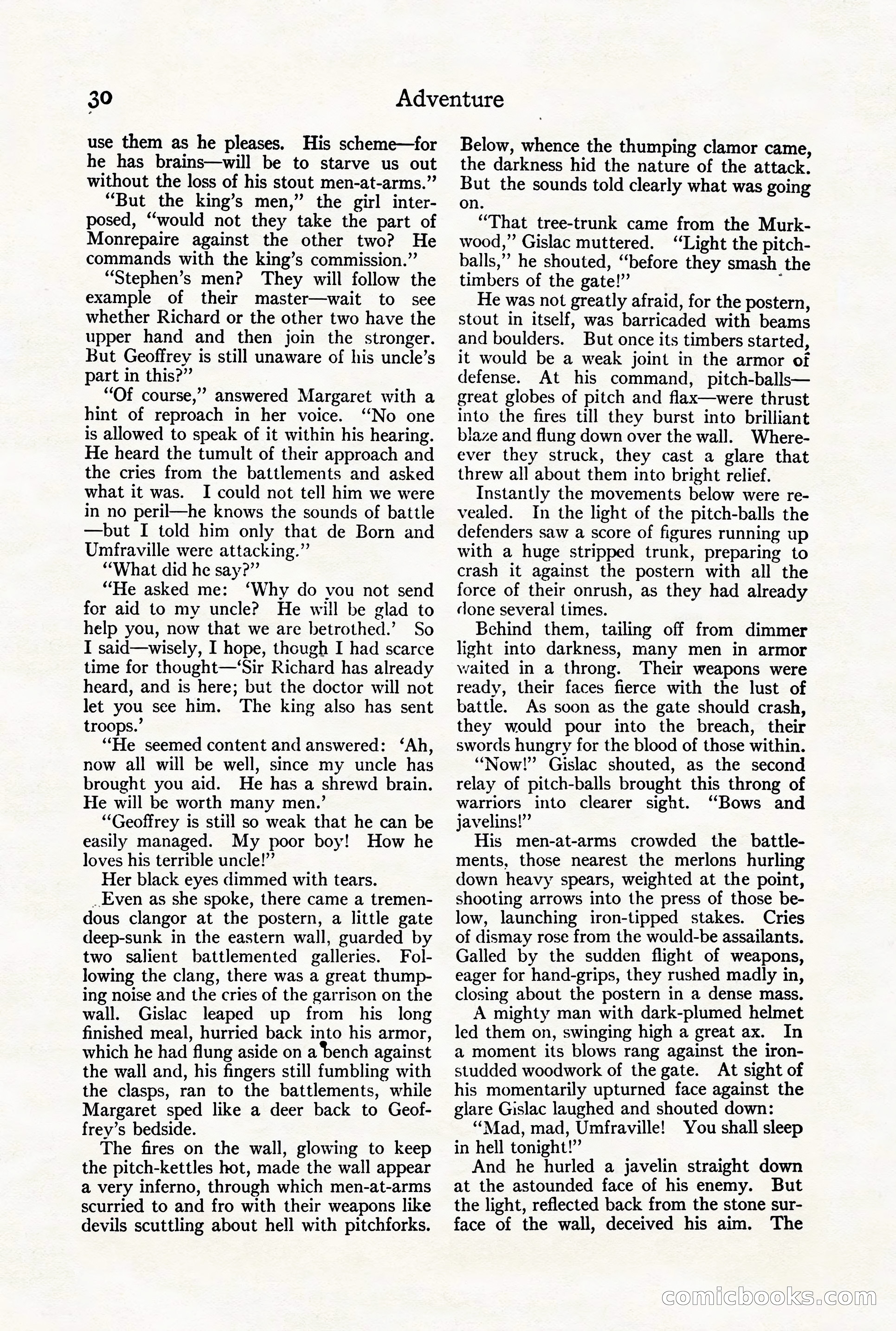 Adventure Magazine Cover, August 18, 1921 — page 36 of 200