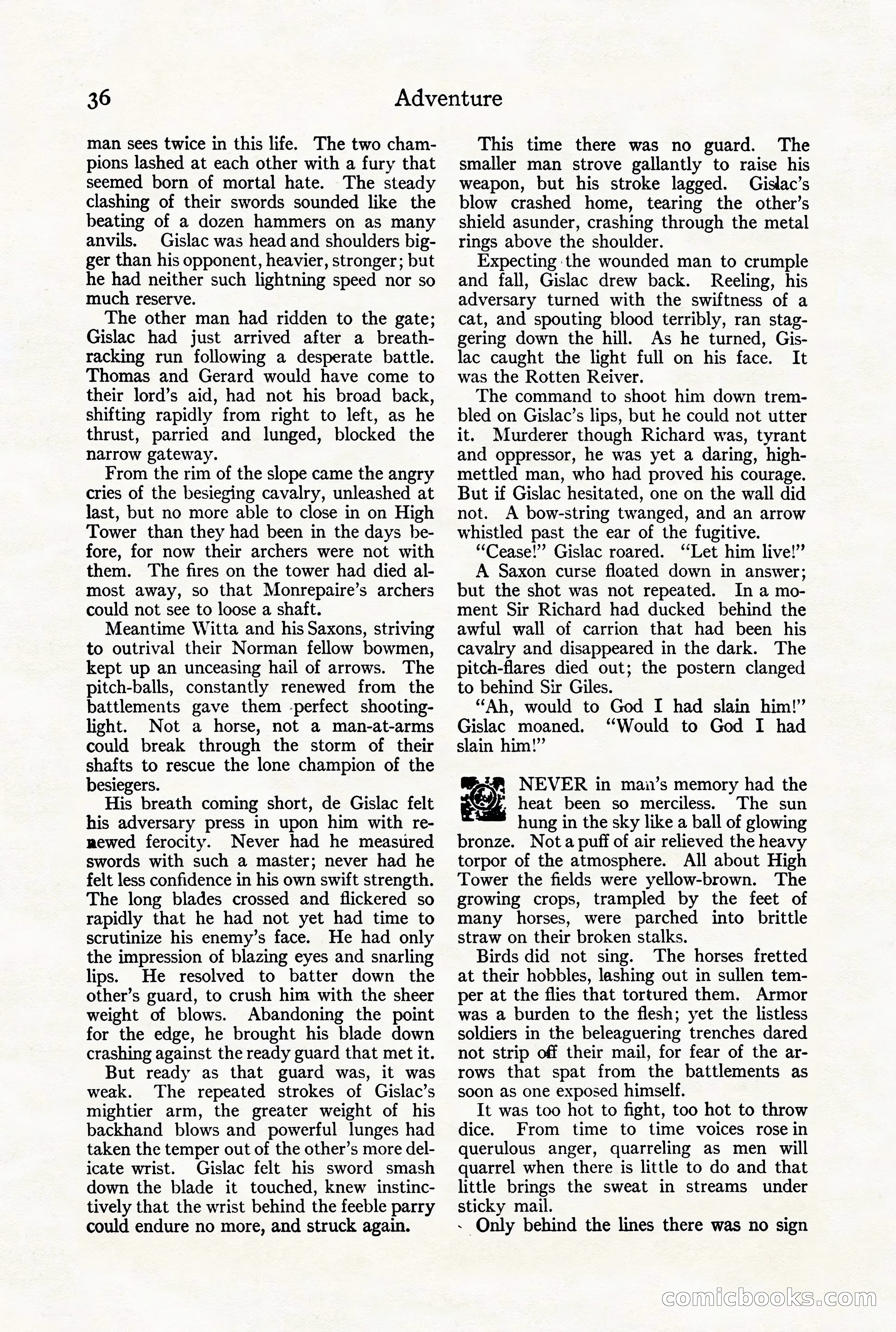 Adventure Magazine Cover, August 18, 1921 — page 42 of 200