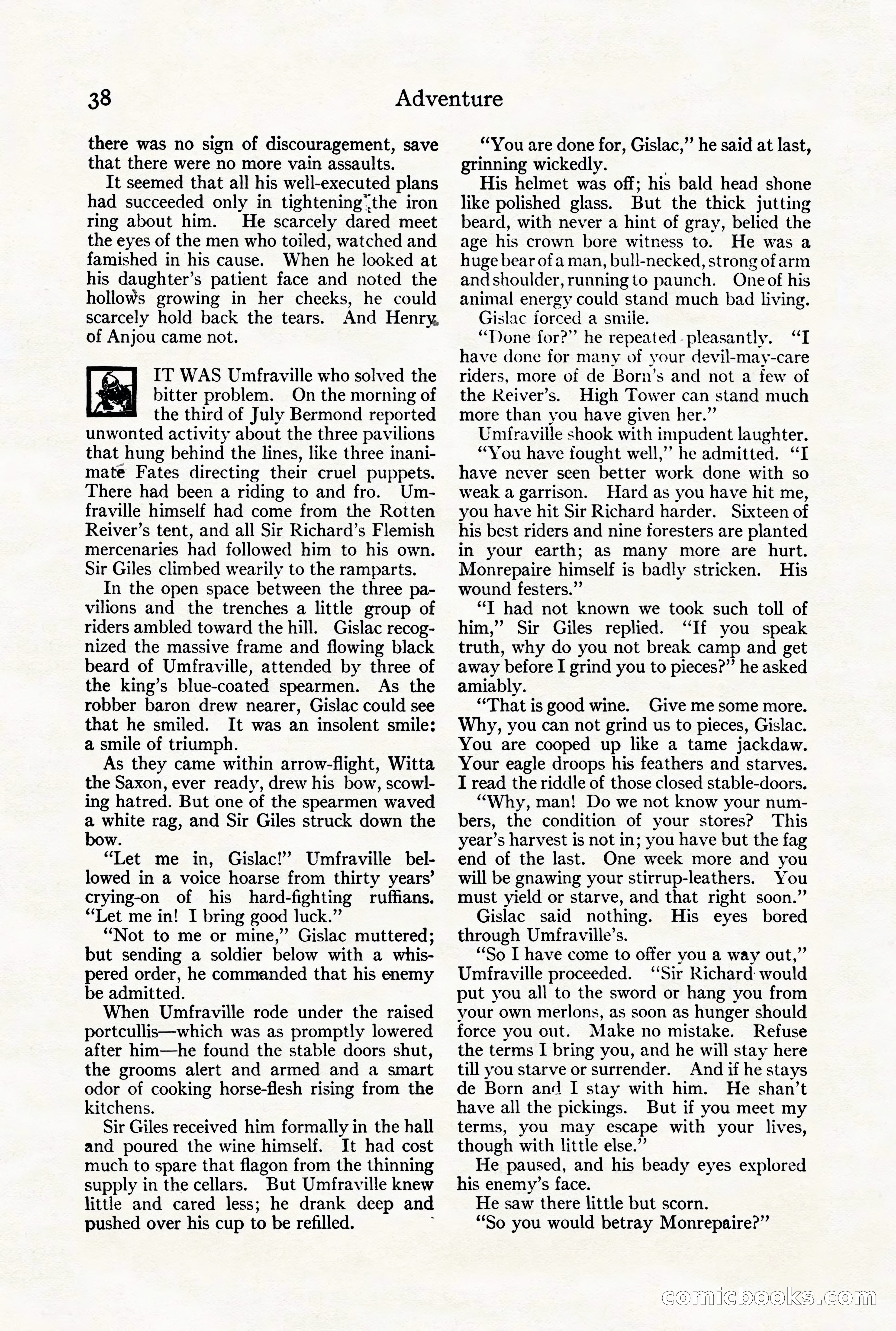 Adventure Magazine Cover, August 18, 1921 — page 44 of 200