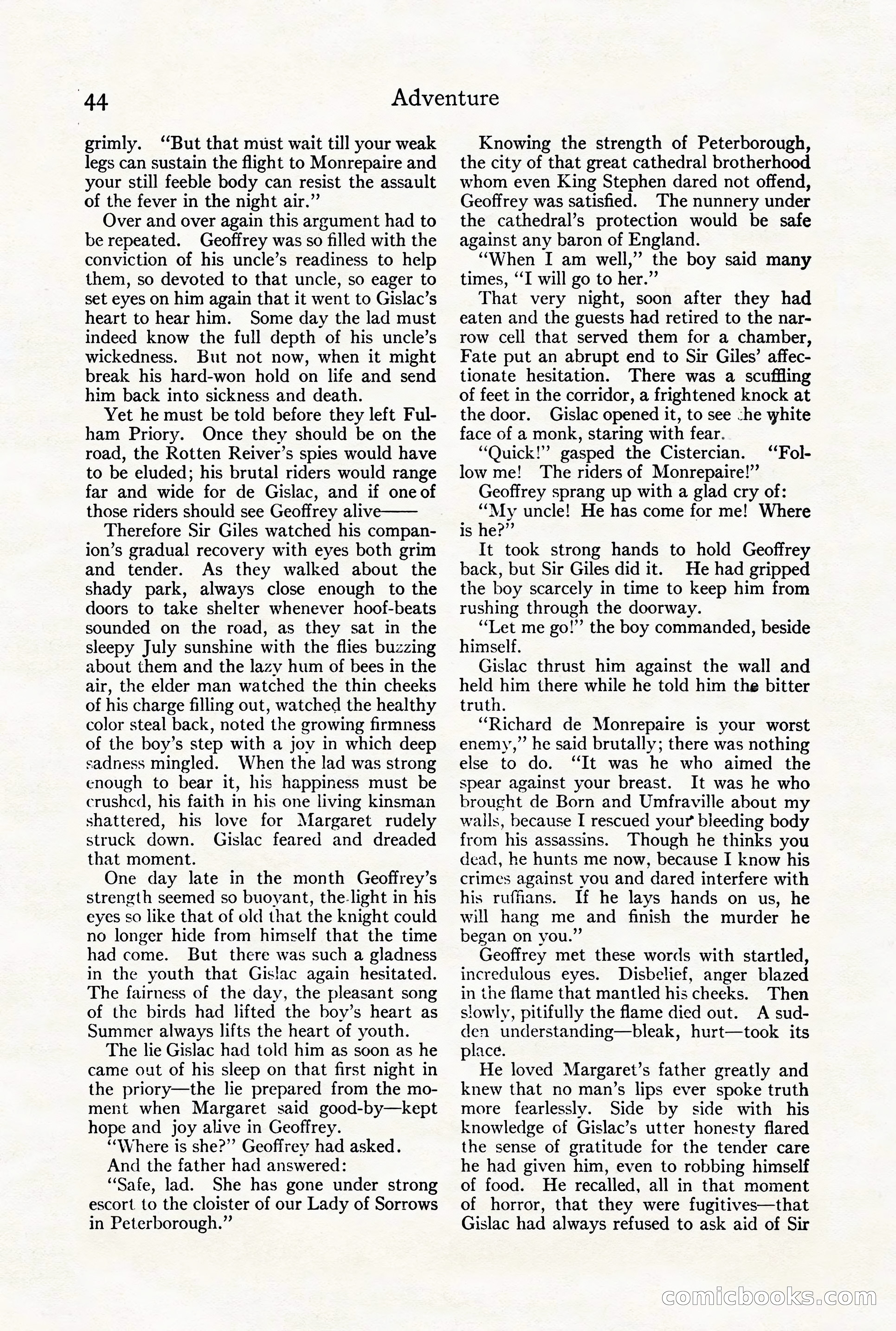 Adventure Magazine Cover, August 18, 1921 — page 50 of 200