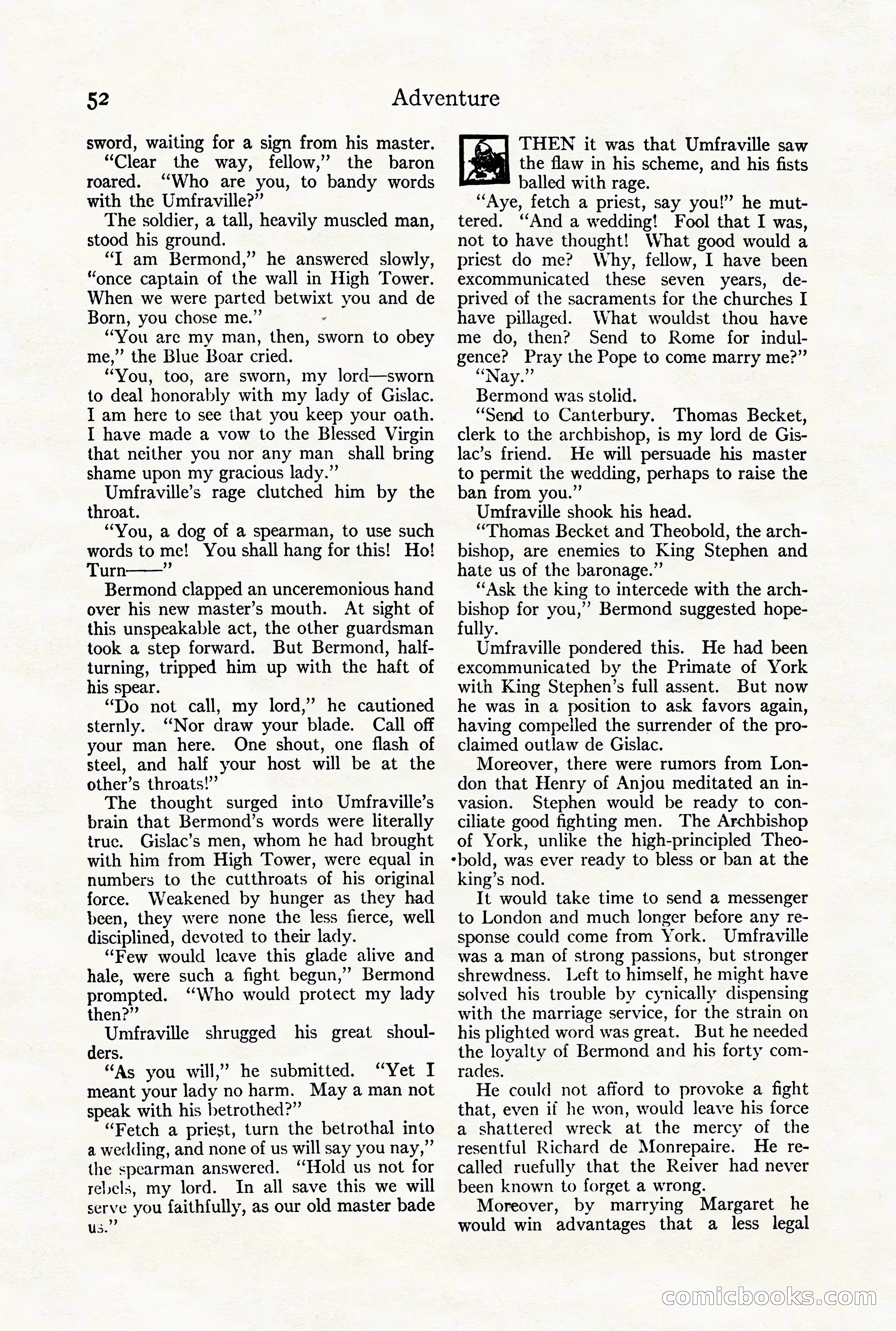 Adventure Magazine Cover, August 18, 1921 — page 58 of 200