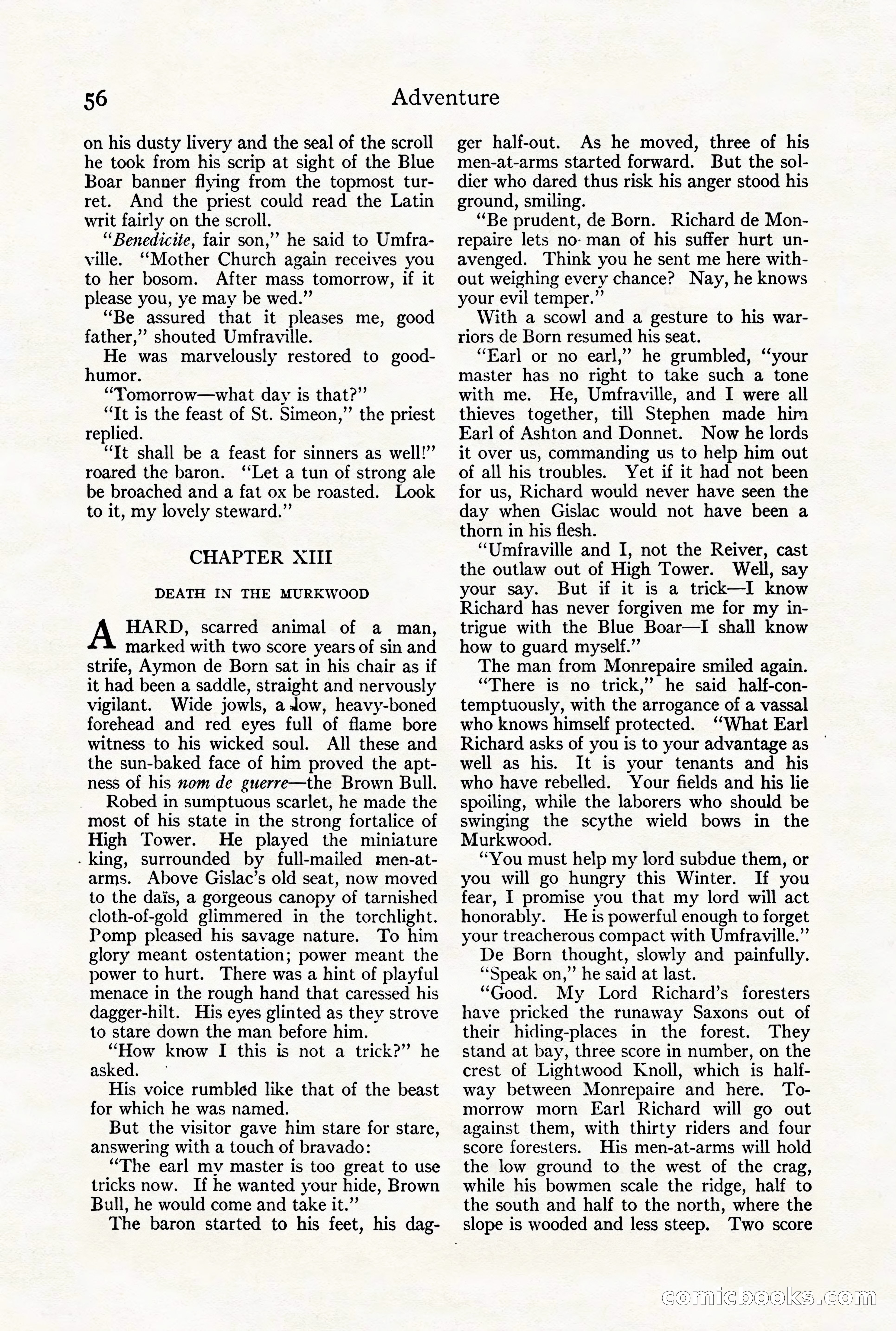 Adventure Magazine Cover, August 18, 1921 — page 62 of 200