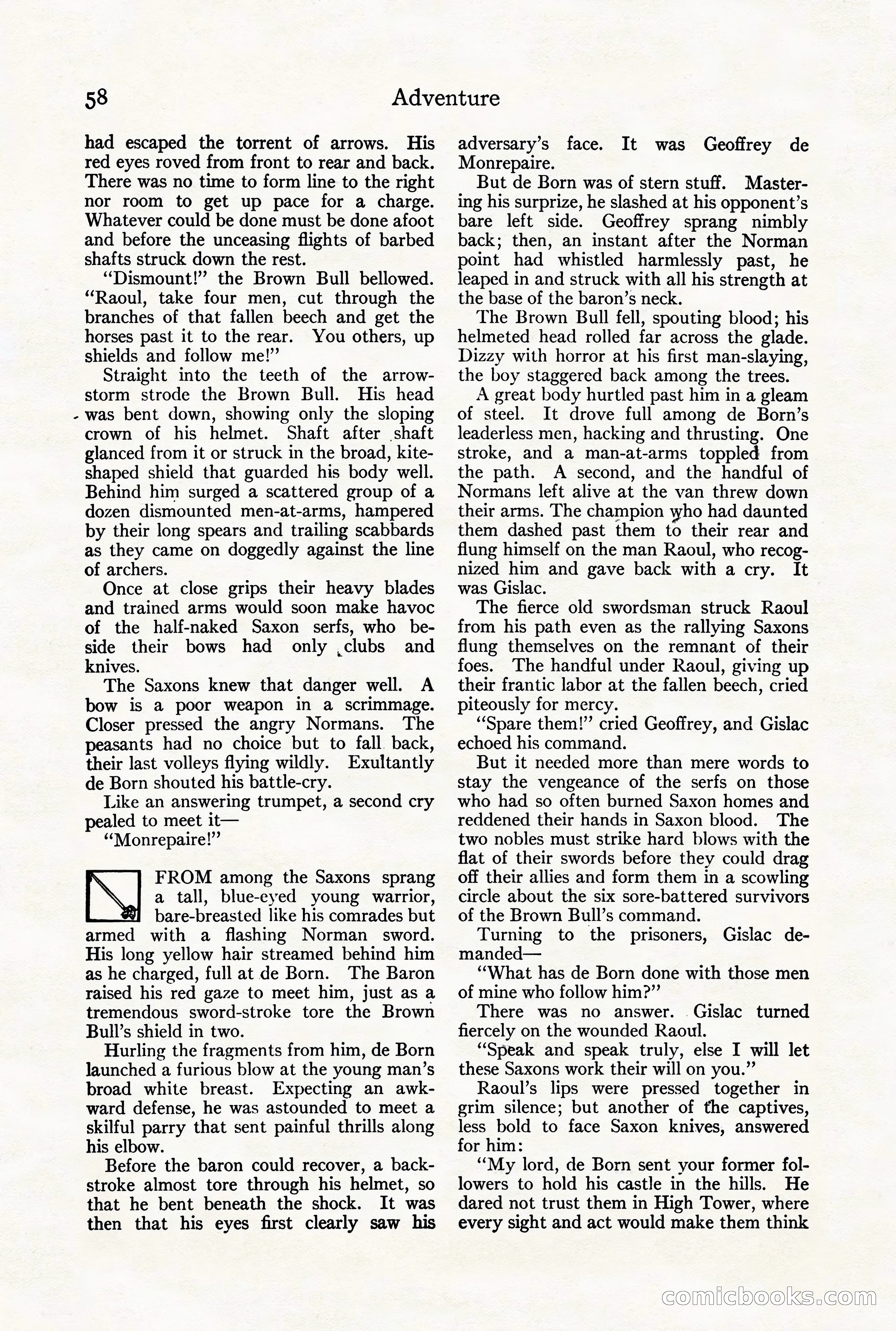 Adventure Magazine Cover, August 18, 1921 — page 64 of 200