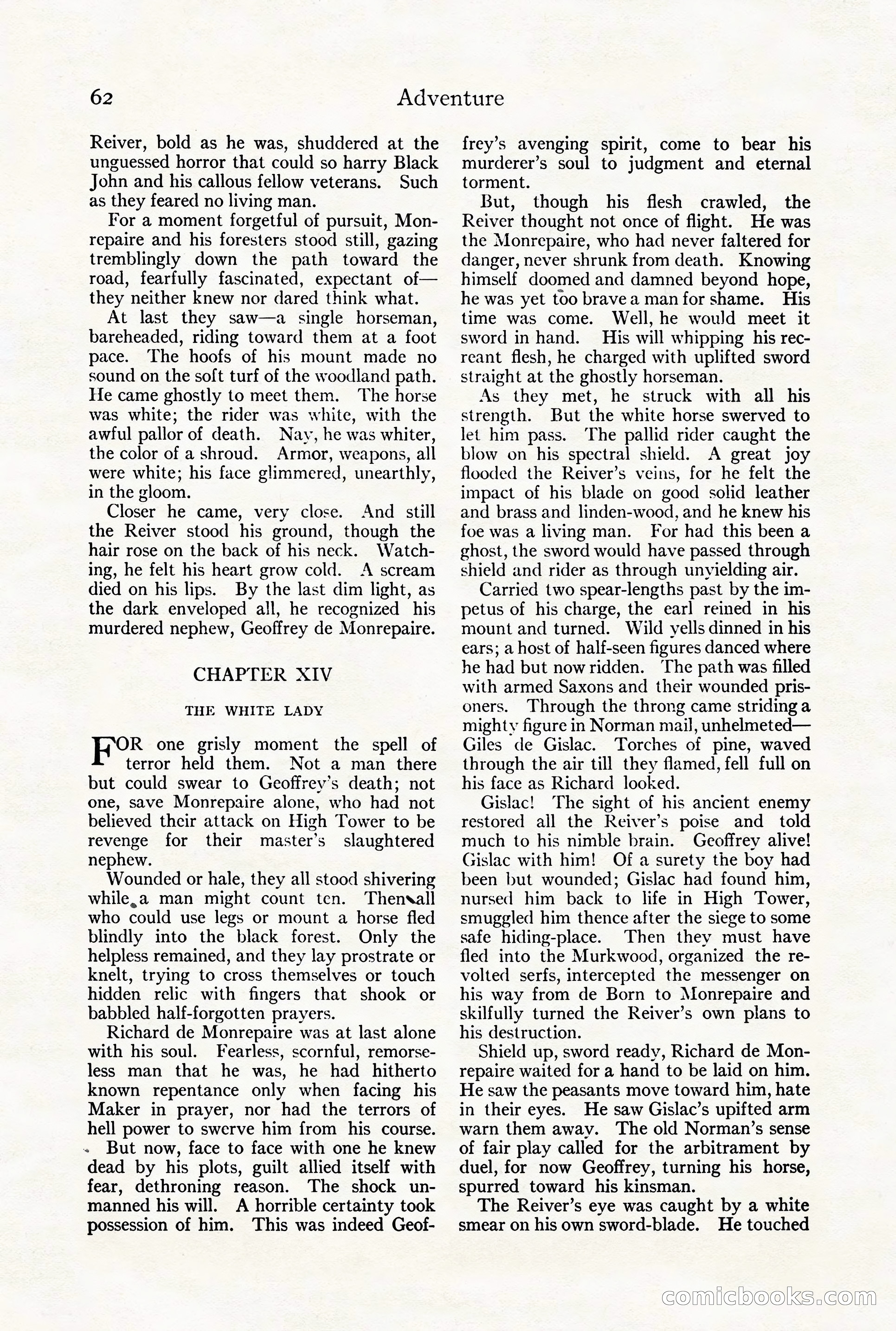 Adventure Magazine Cover, August 18, 1921 — page 68 of 200