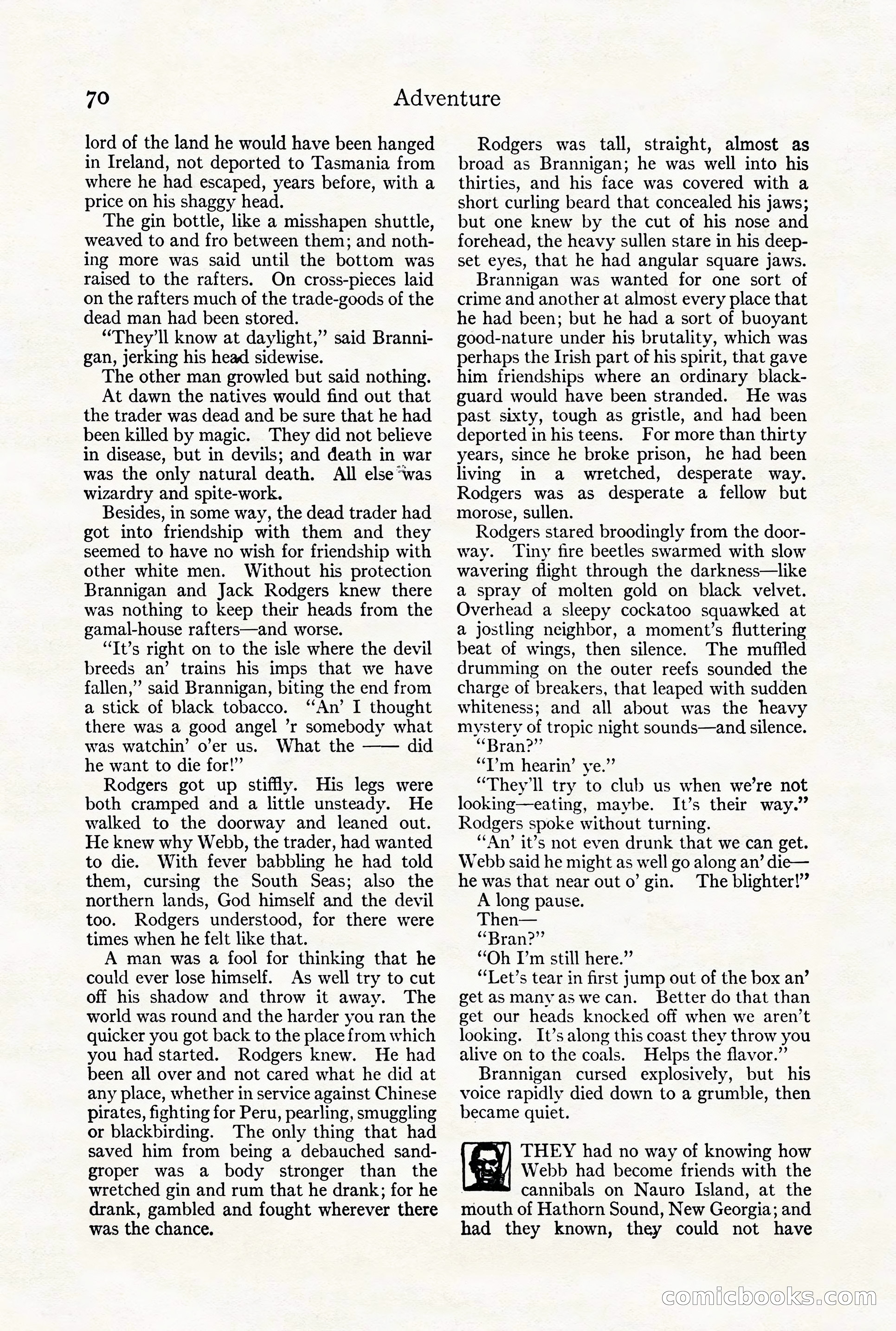 Adventure Magazine Cover, August 18, 1921 — page 76 of 200