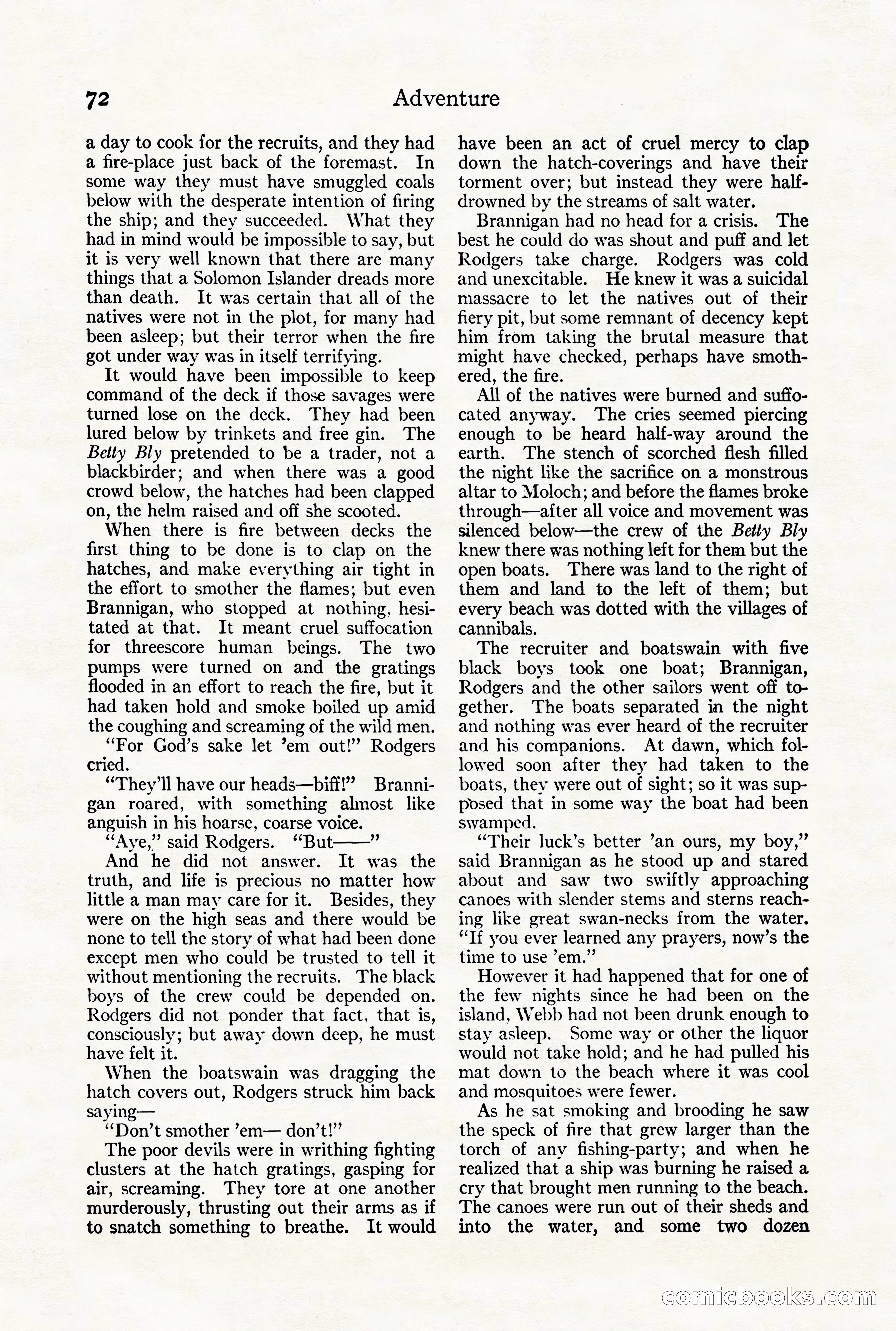 Adventure Magazine Cover, August 18, 1921 — page 78 of 200