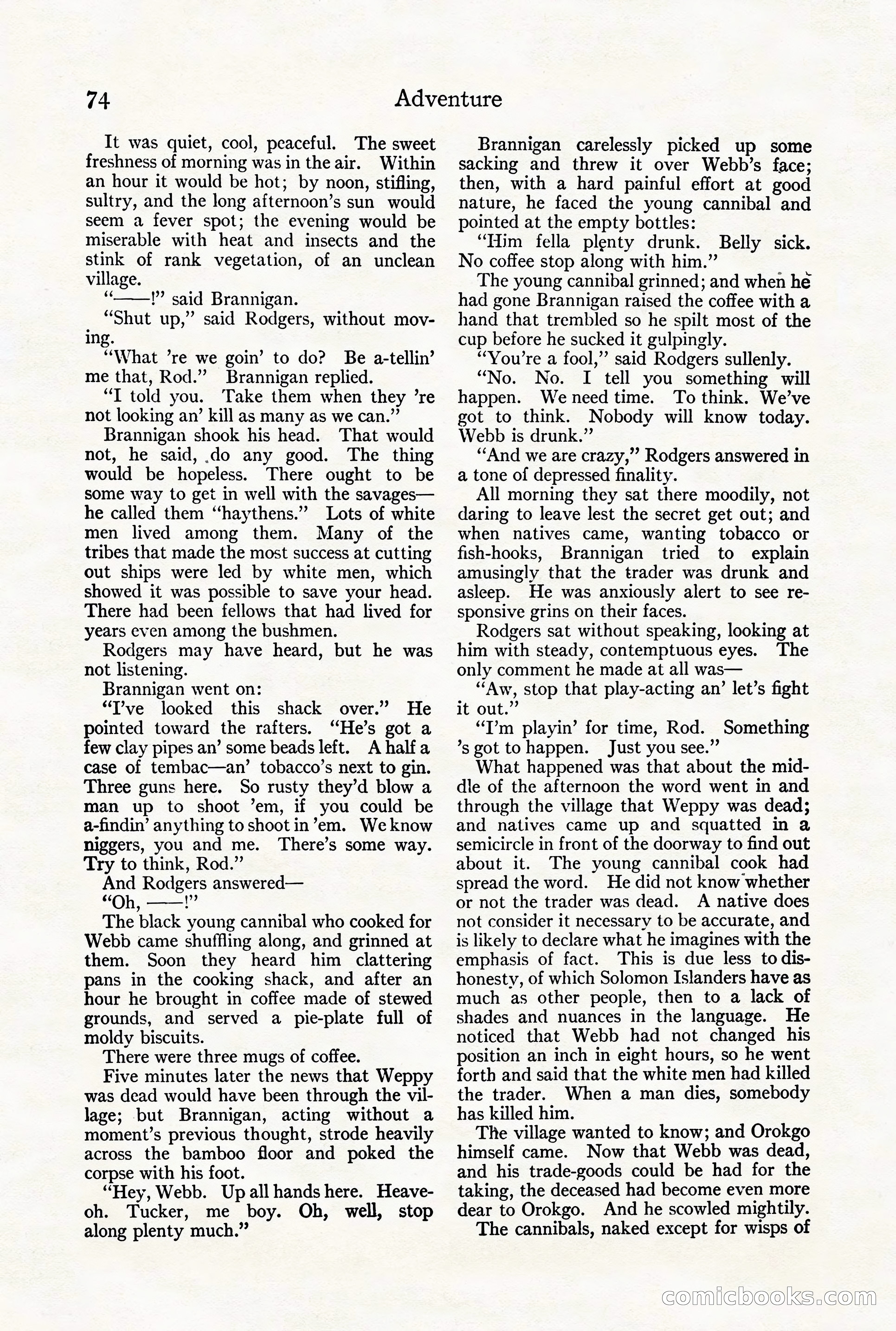 Adventure Magazine Cover, August 18, 1921 — page 80 of 200