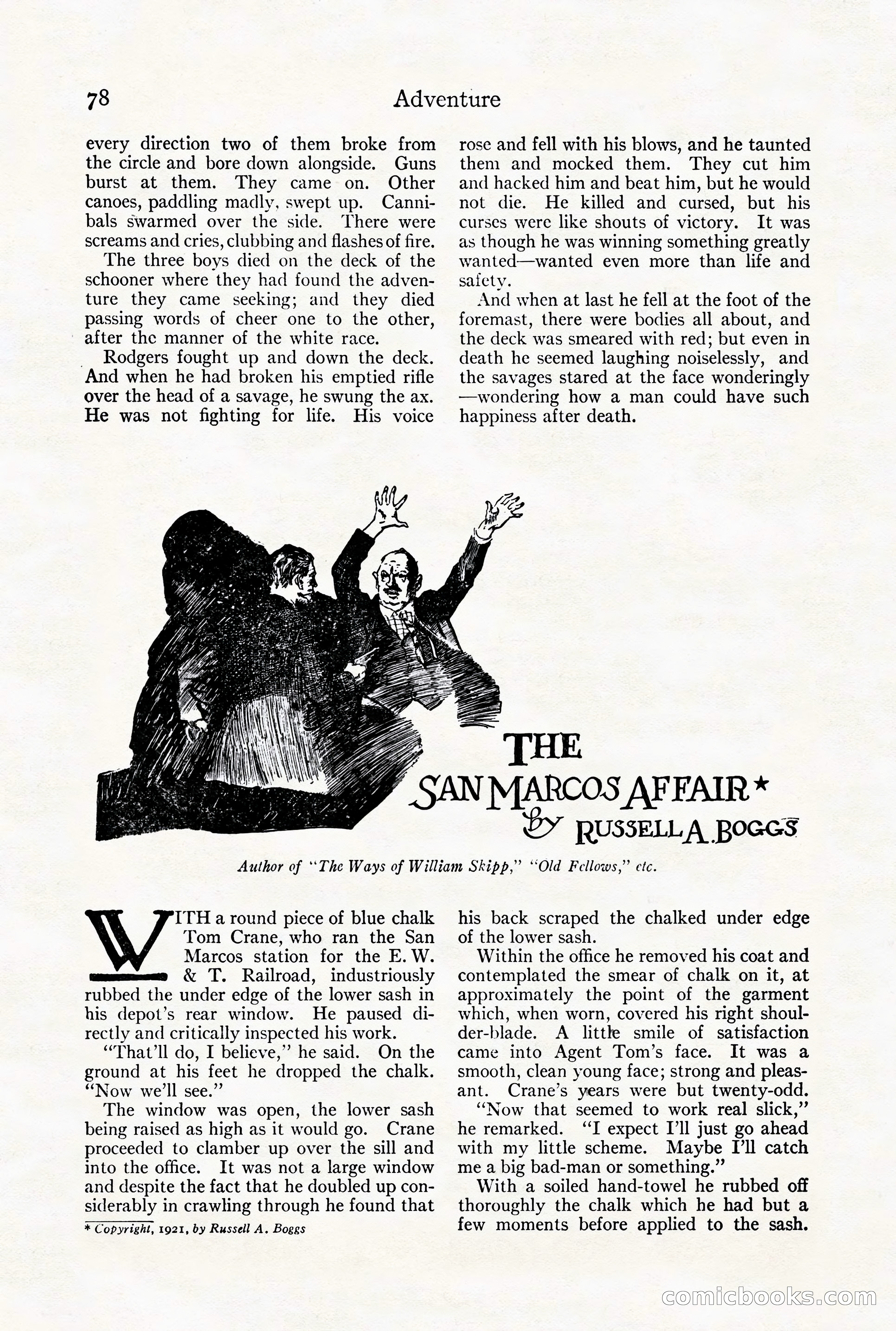 Adventure Magazine Cover, August 18, 1921 — page 84 of 200