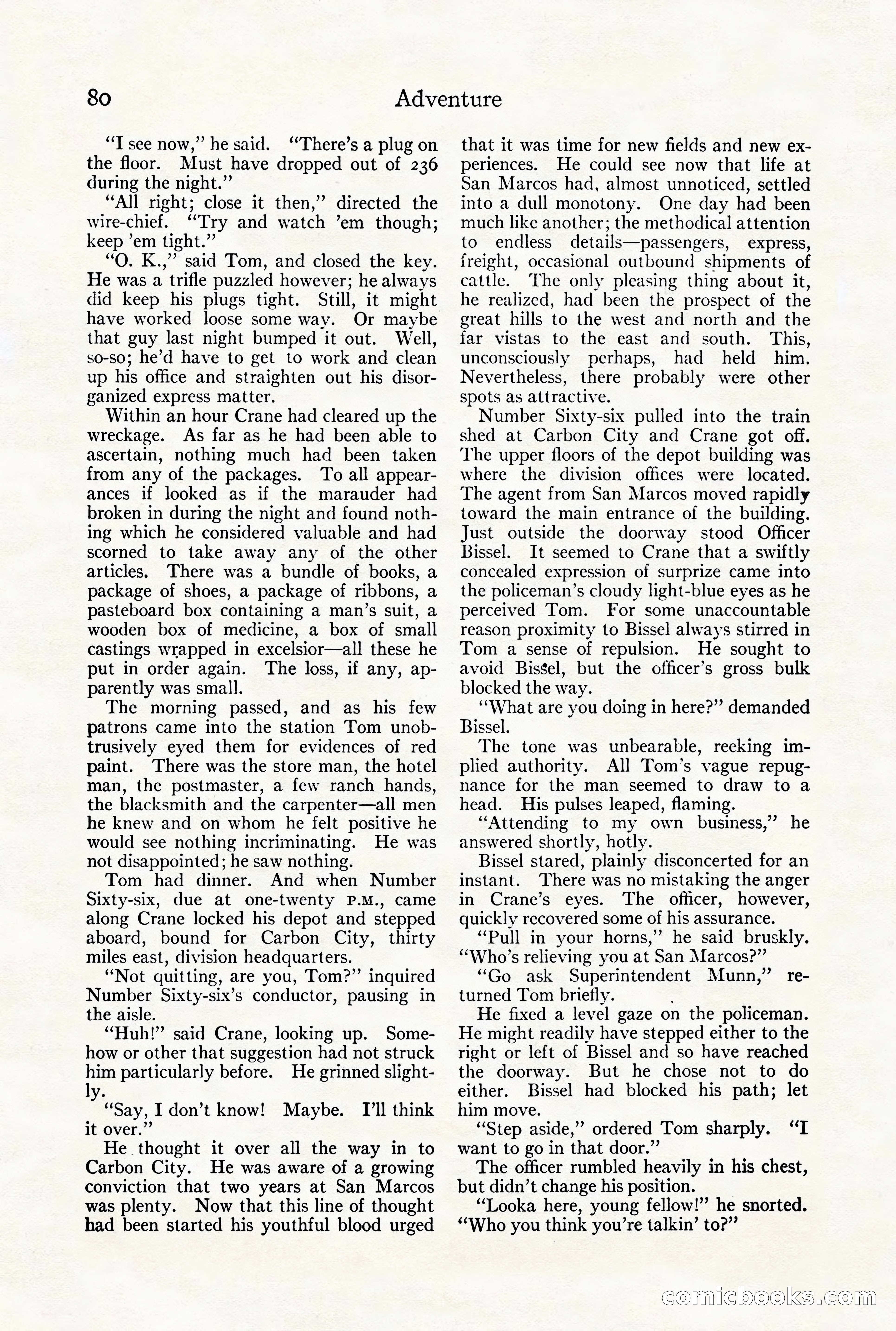 Adventure Magazine Cover, August 18, 1921 — page 86 of 200