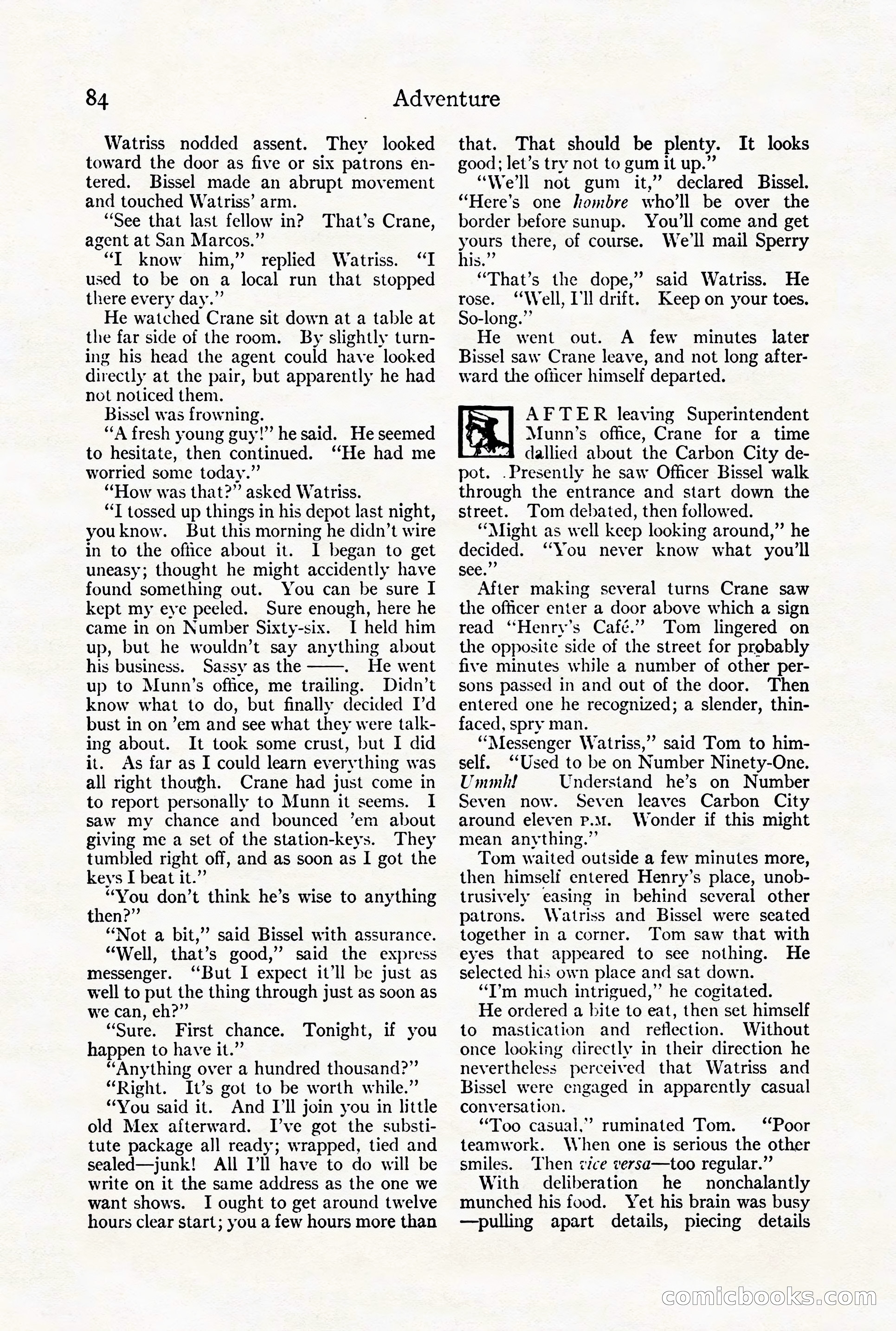 Adventure Magazine Cover, August 18, 1921 — page 90 of 200