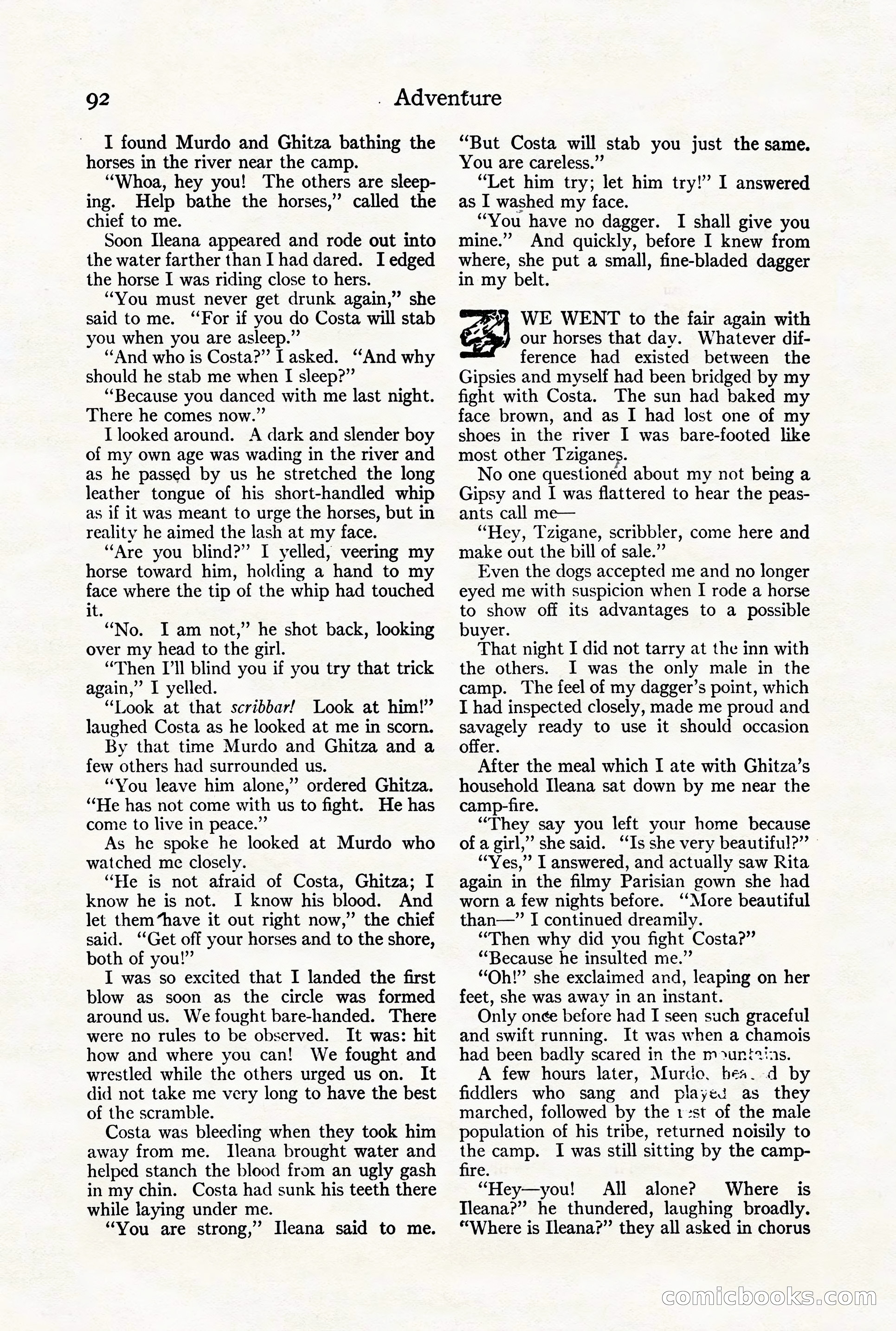 Adventure Magazine Cover, August 18, 1921 — page 98 of 200