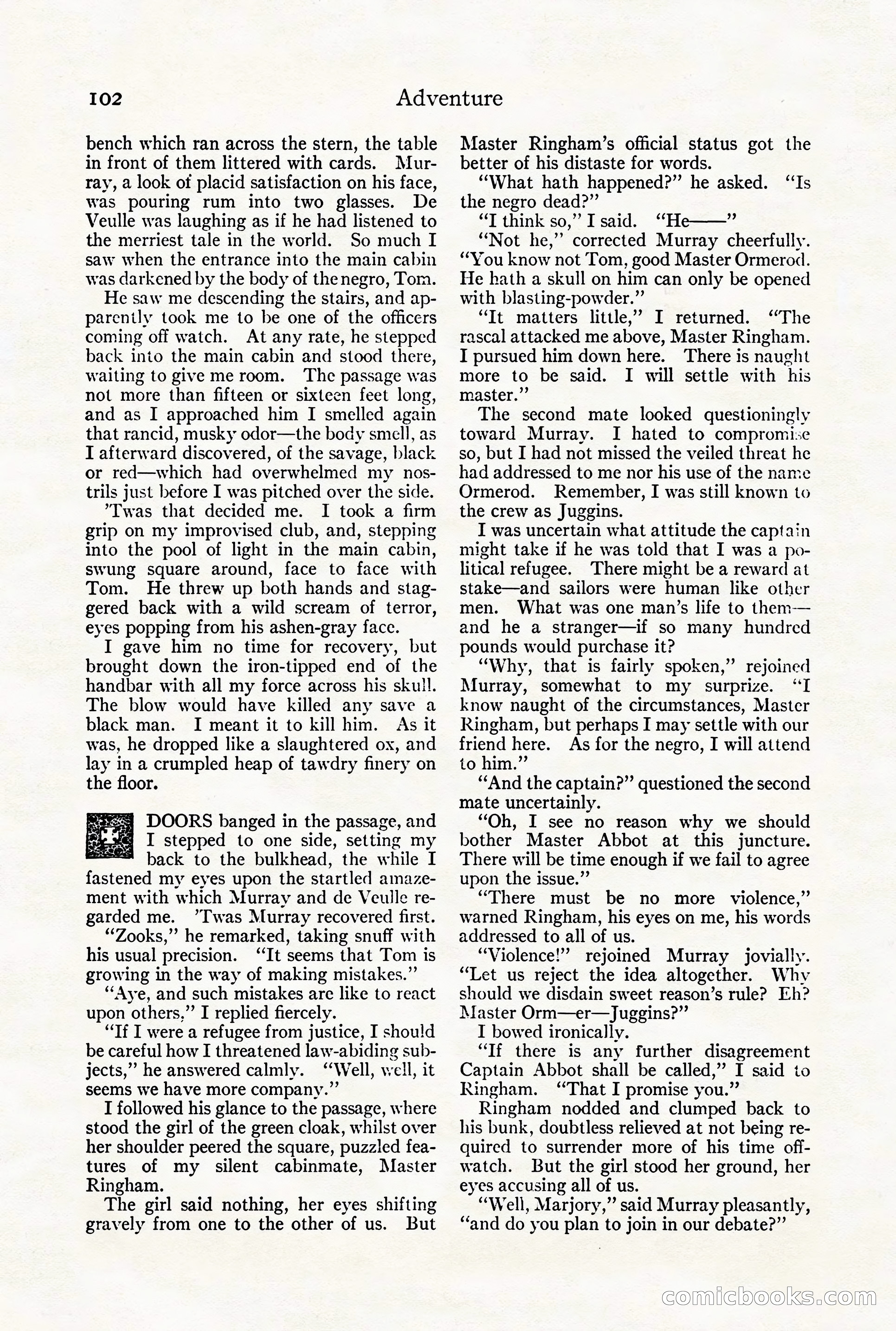 Adventure Magazine Cover, August 18, 1921 — page 108 of 200