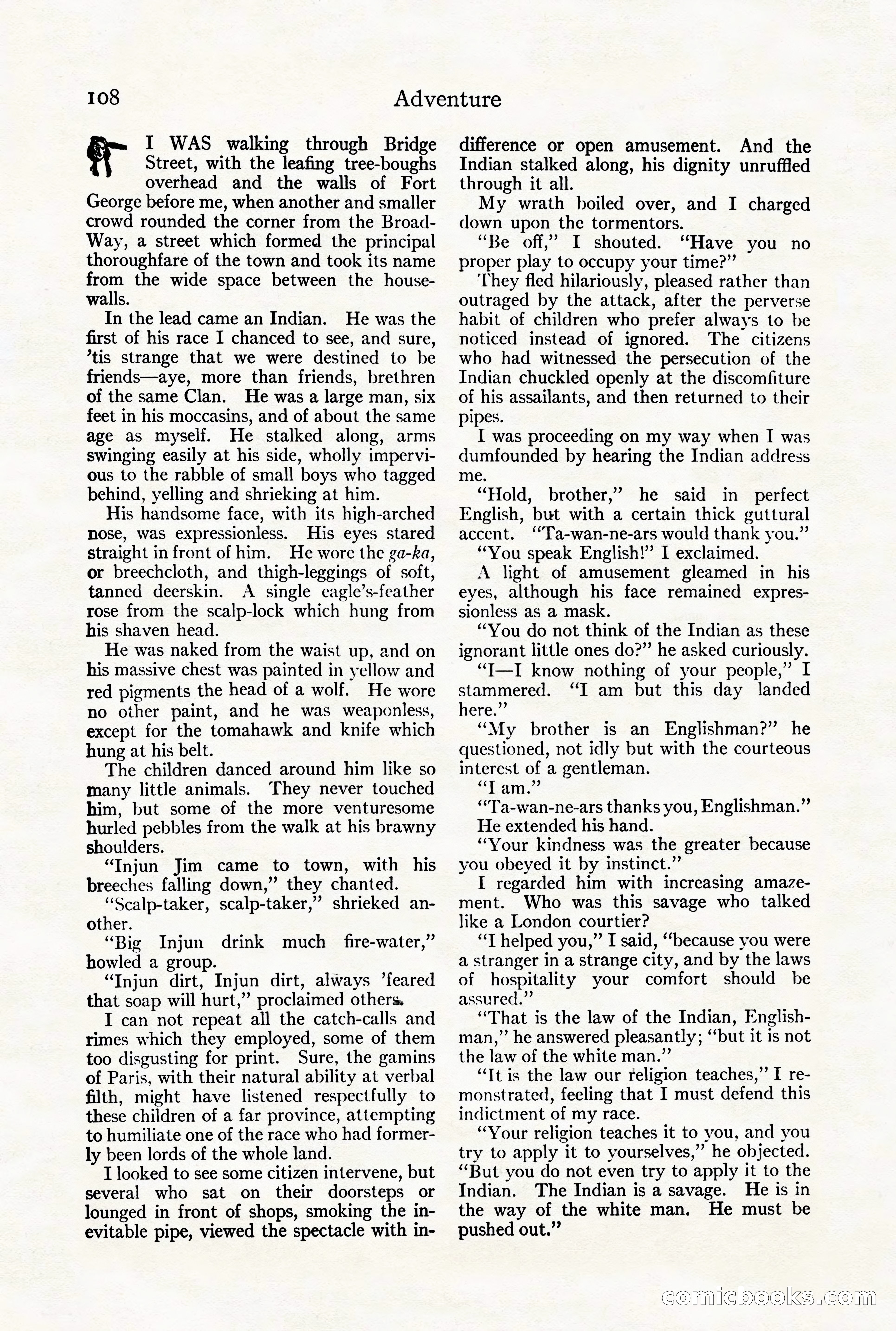 Adventure Magazine Cover, August 18, 1921 — page 114 of 200
