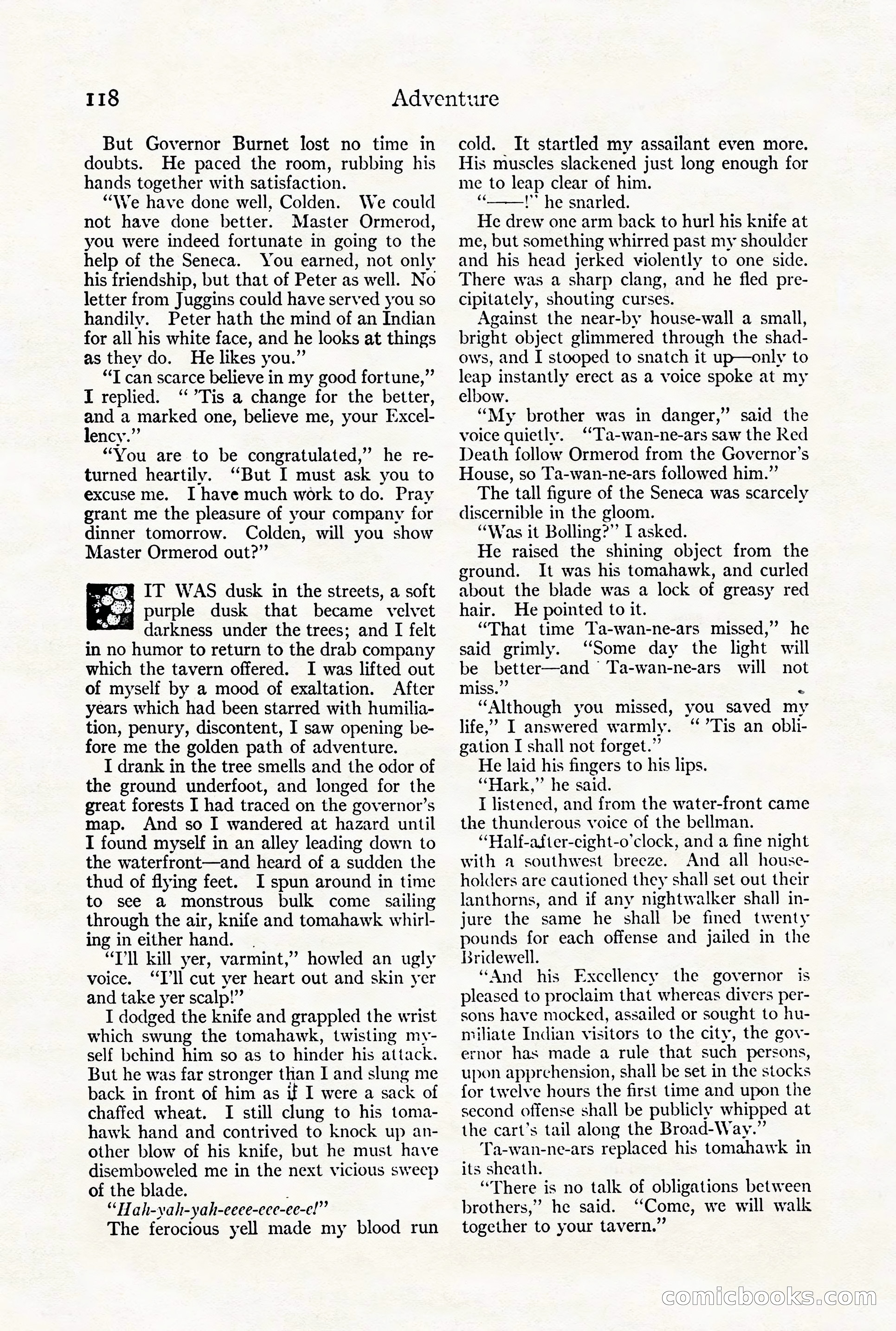Adventure Magazine Cover, August 18, 1921 — page 124 of 200