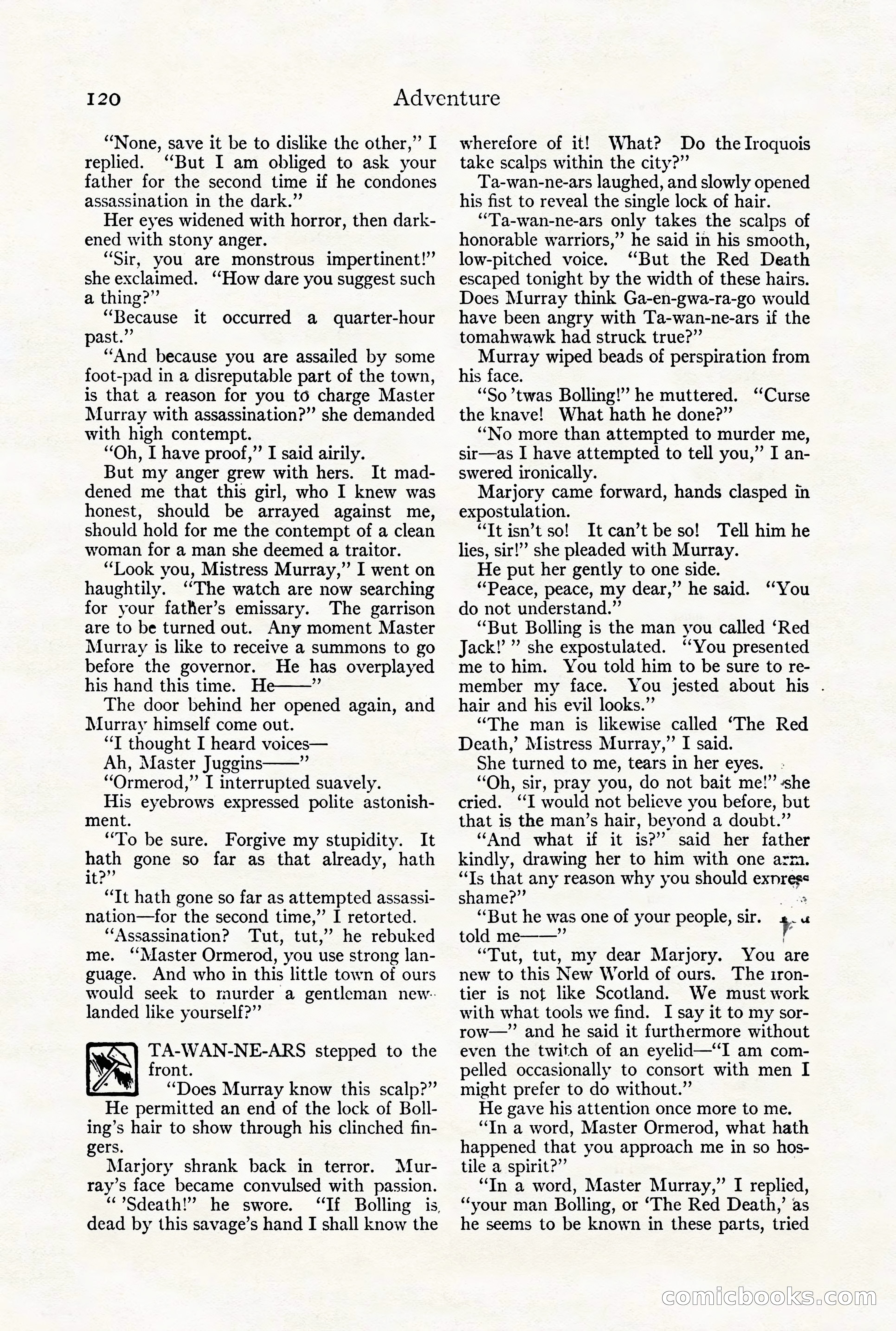 Adventure Magazine Cover, August 18, 1921 — page 126 of 200