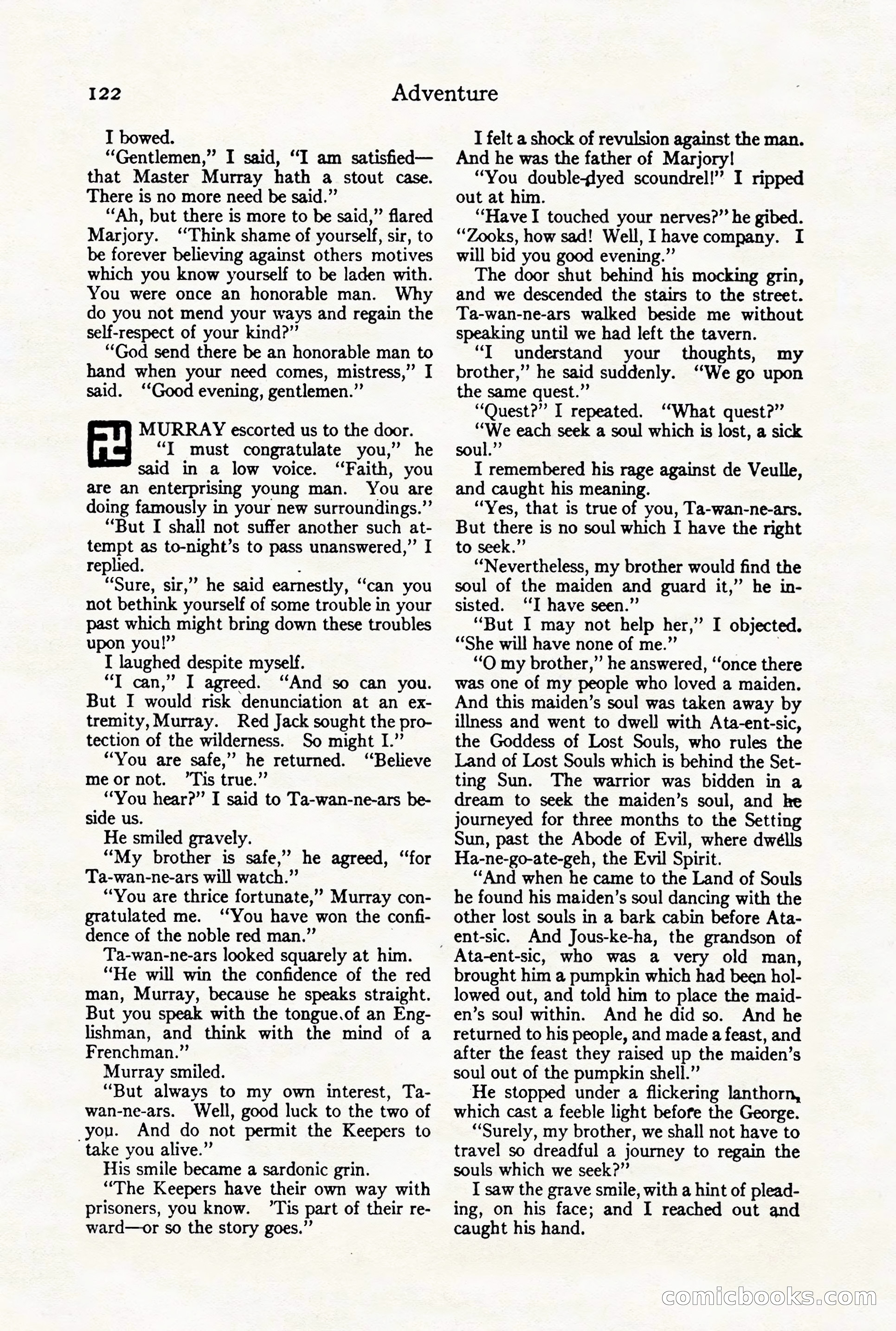 Adventure Magazine Cover, August 18, 1921 — page 128 of 200