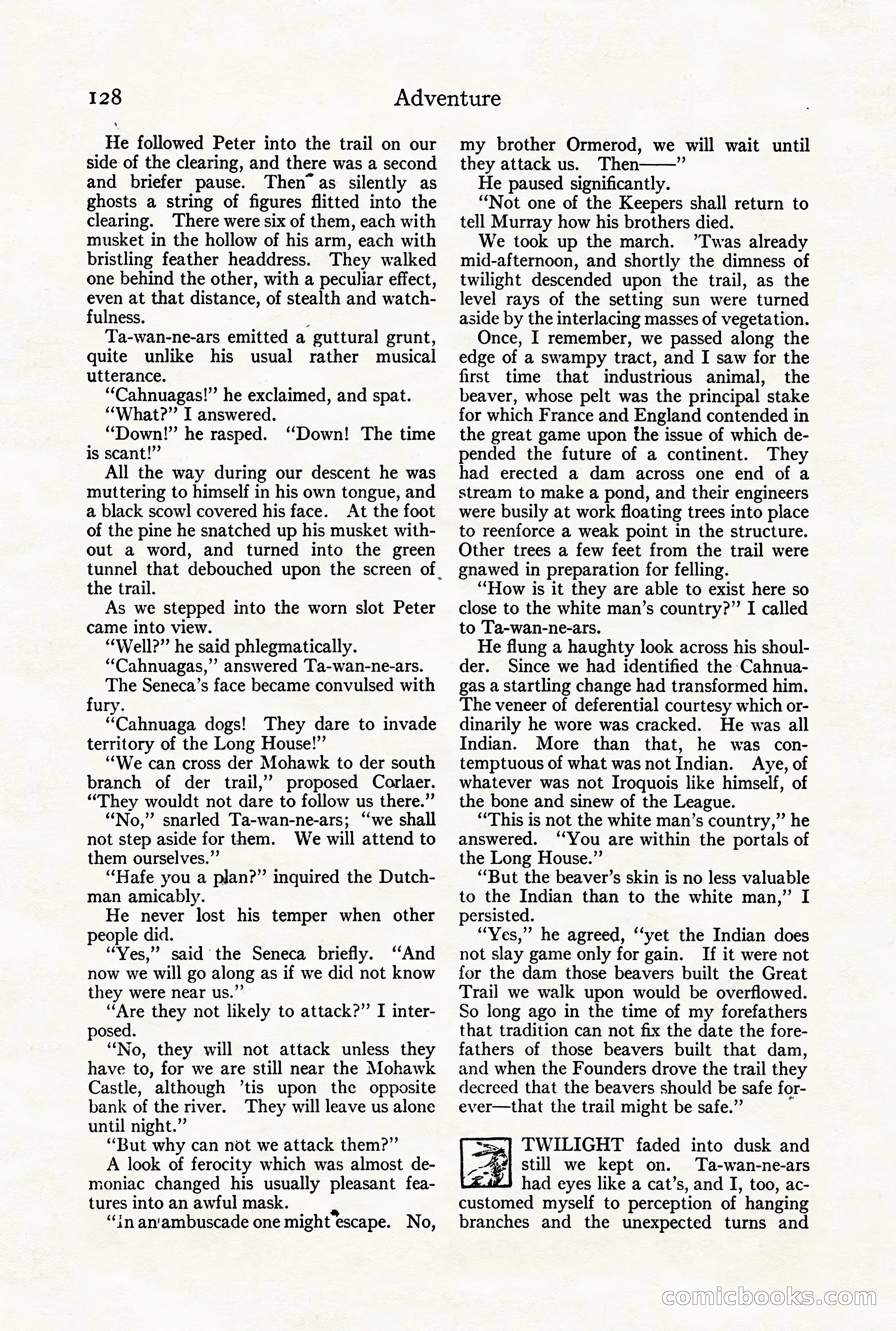 Adventure Magazine Cover, August 18, 1921 — page 134 of 200