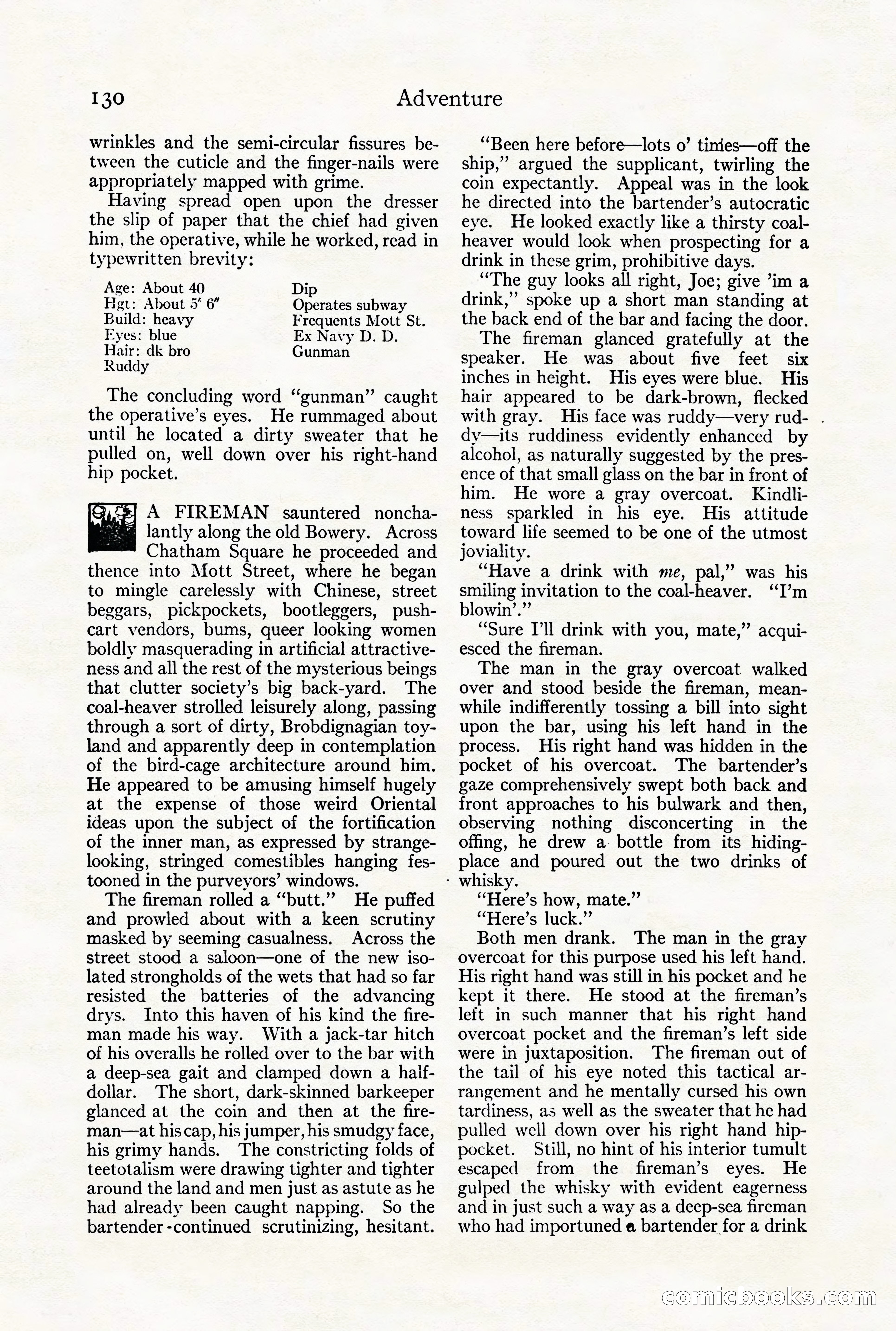 Adventure Magazine Cover, August 18, 1921 — page 136 of 200