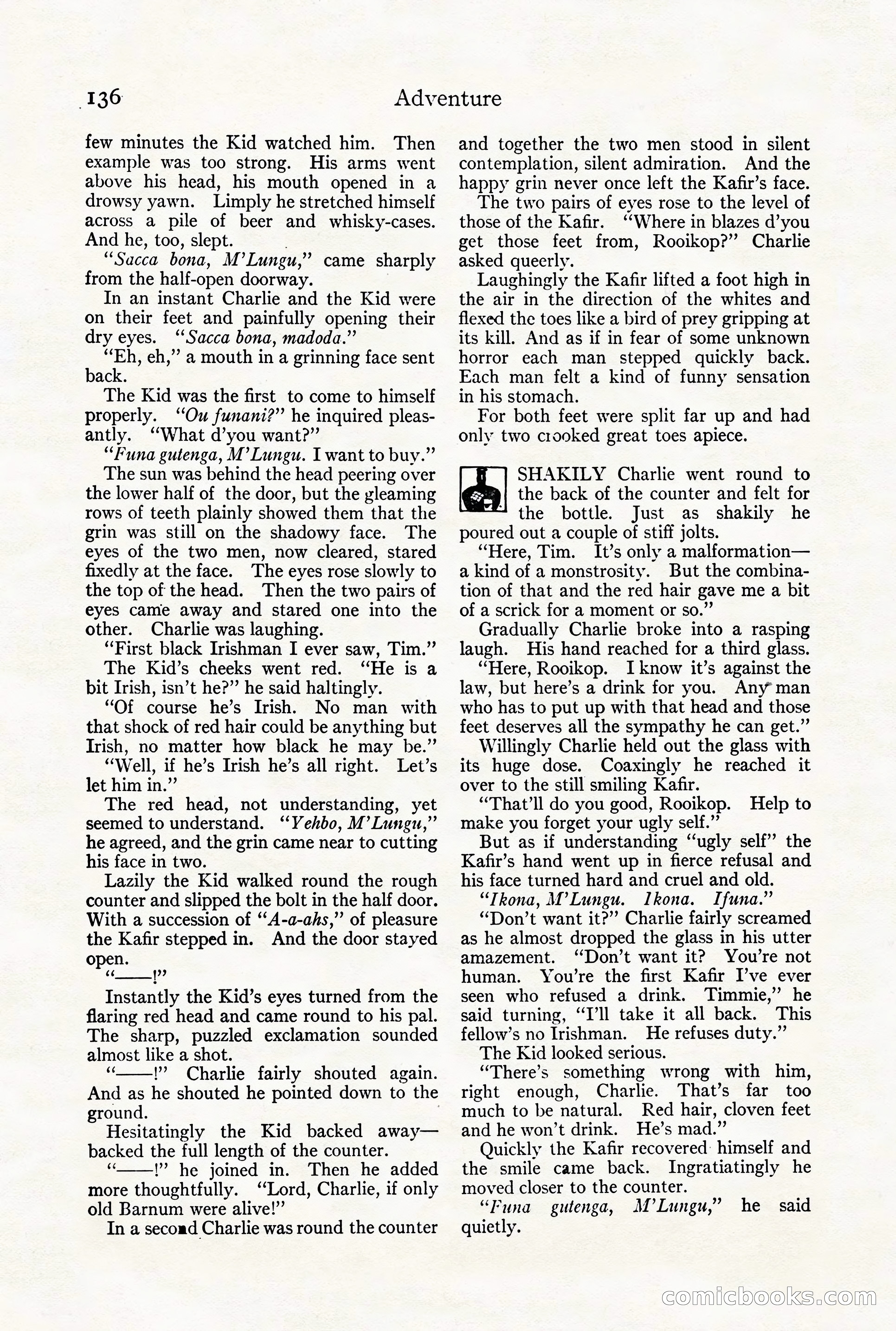 Adventure Magazine Cover, August 18, 1921 — page 142 of 200