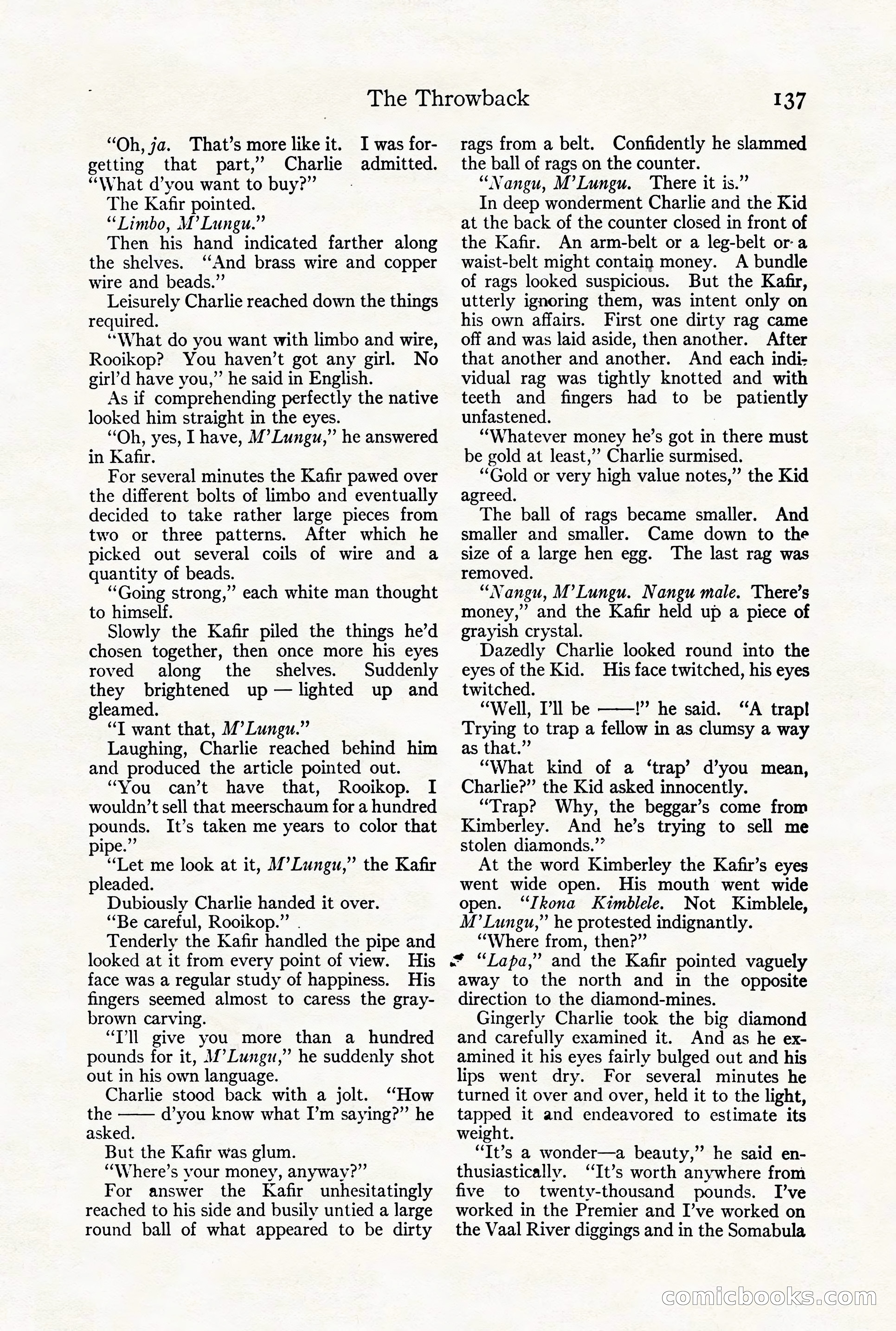 Adventure Magazine Cover, August 18, 1921 — page 143 of 200
