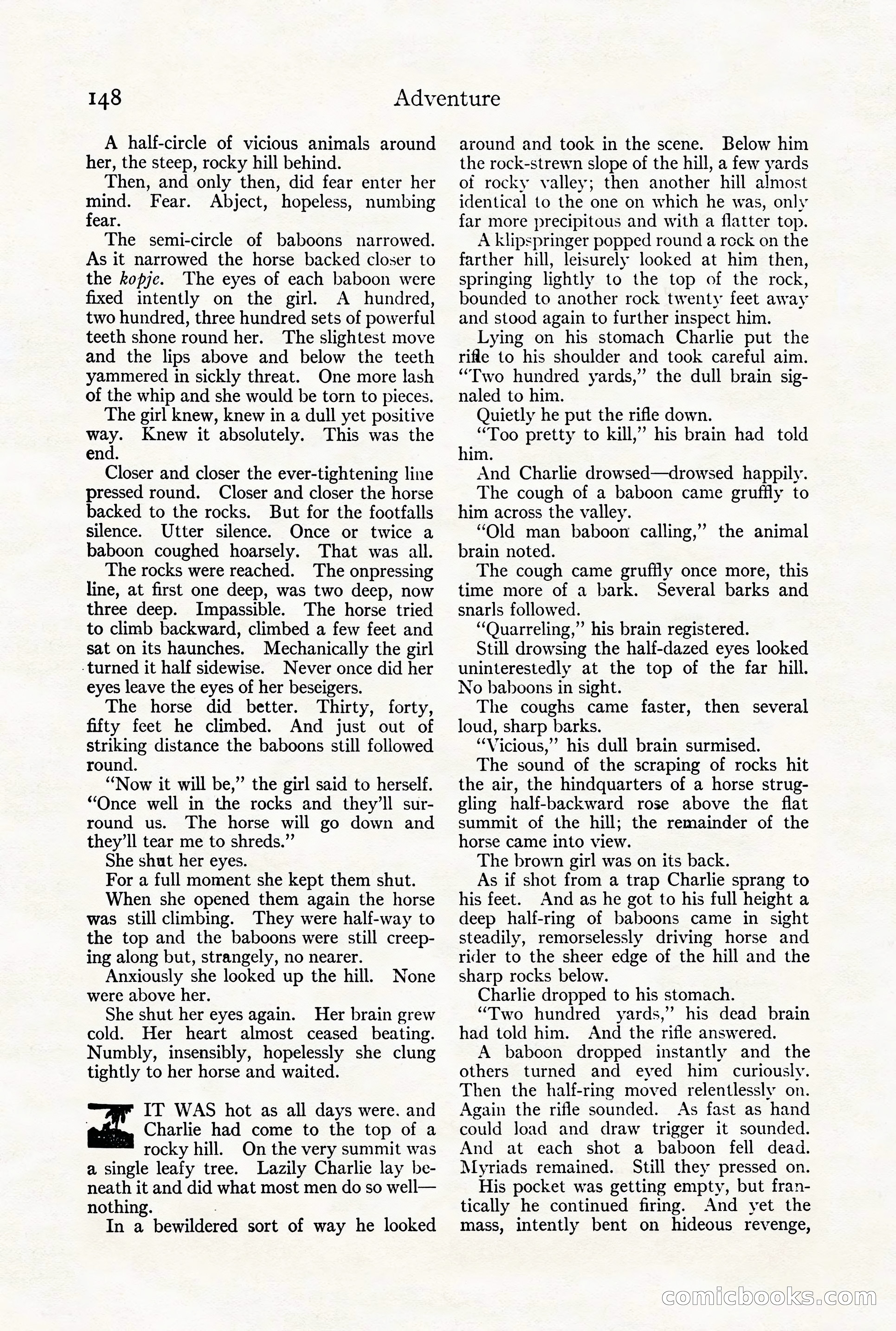 Adventure Magazine Cover, August 18, 1921 — page 154 of 200