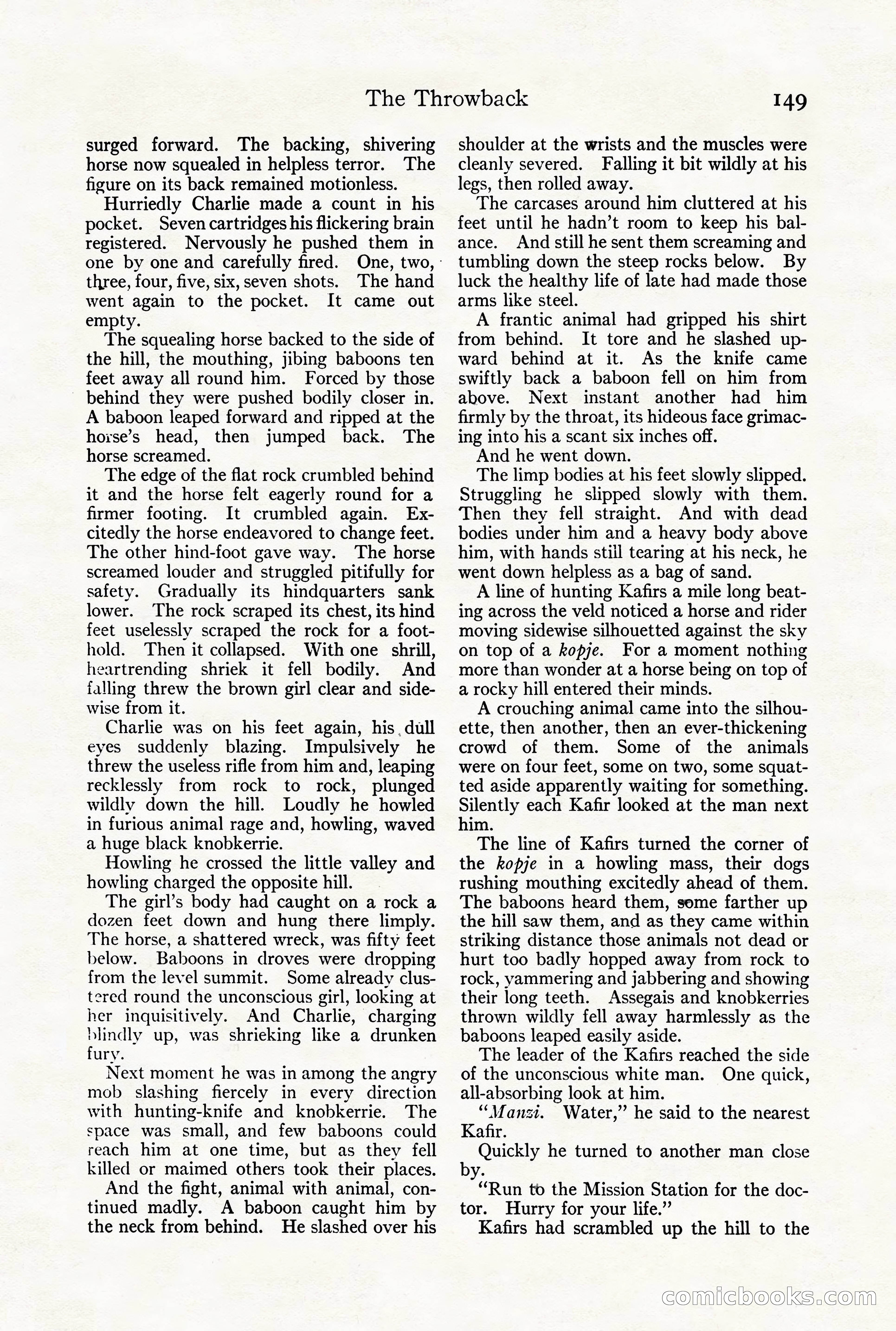 Adventure Magazine Cover, August 18, 1921 — page 155 of 200