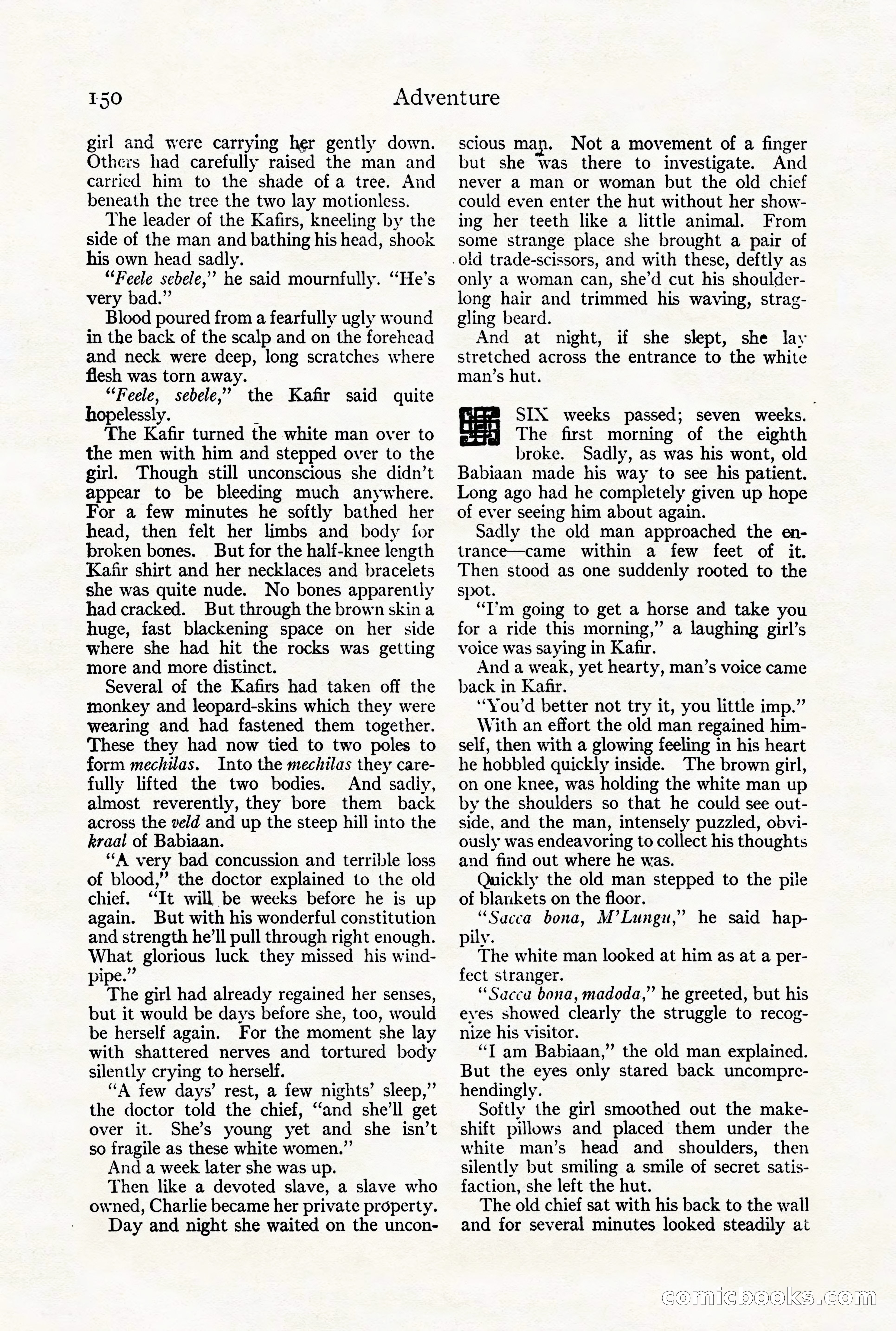 Adventure Magazine Cover, August 18, 1921 — page 156 of 200