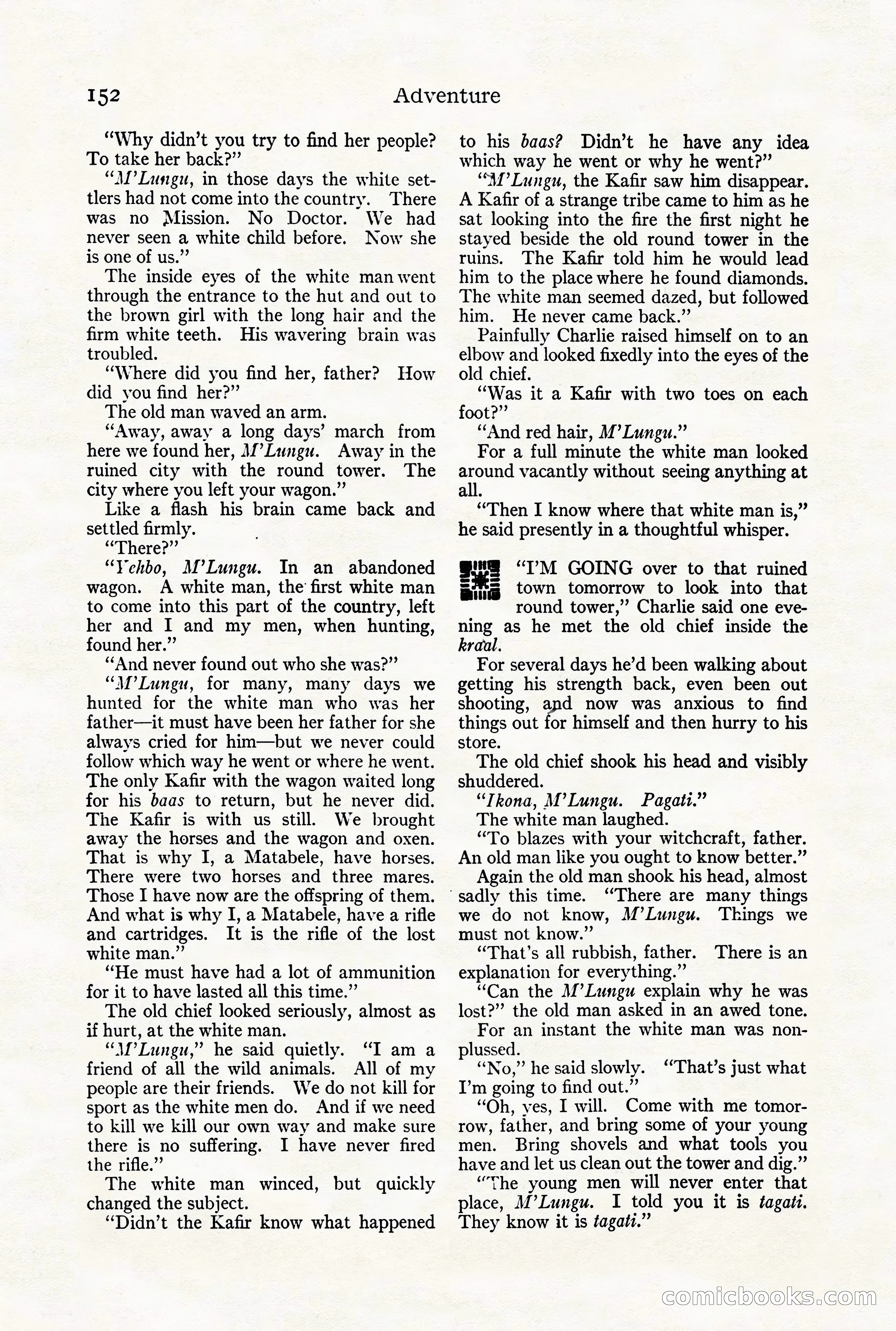 Adventure Magazine Cover, August 18, 1921 — page 158 of 200