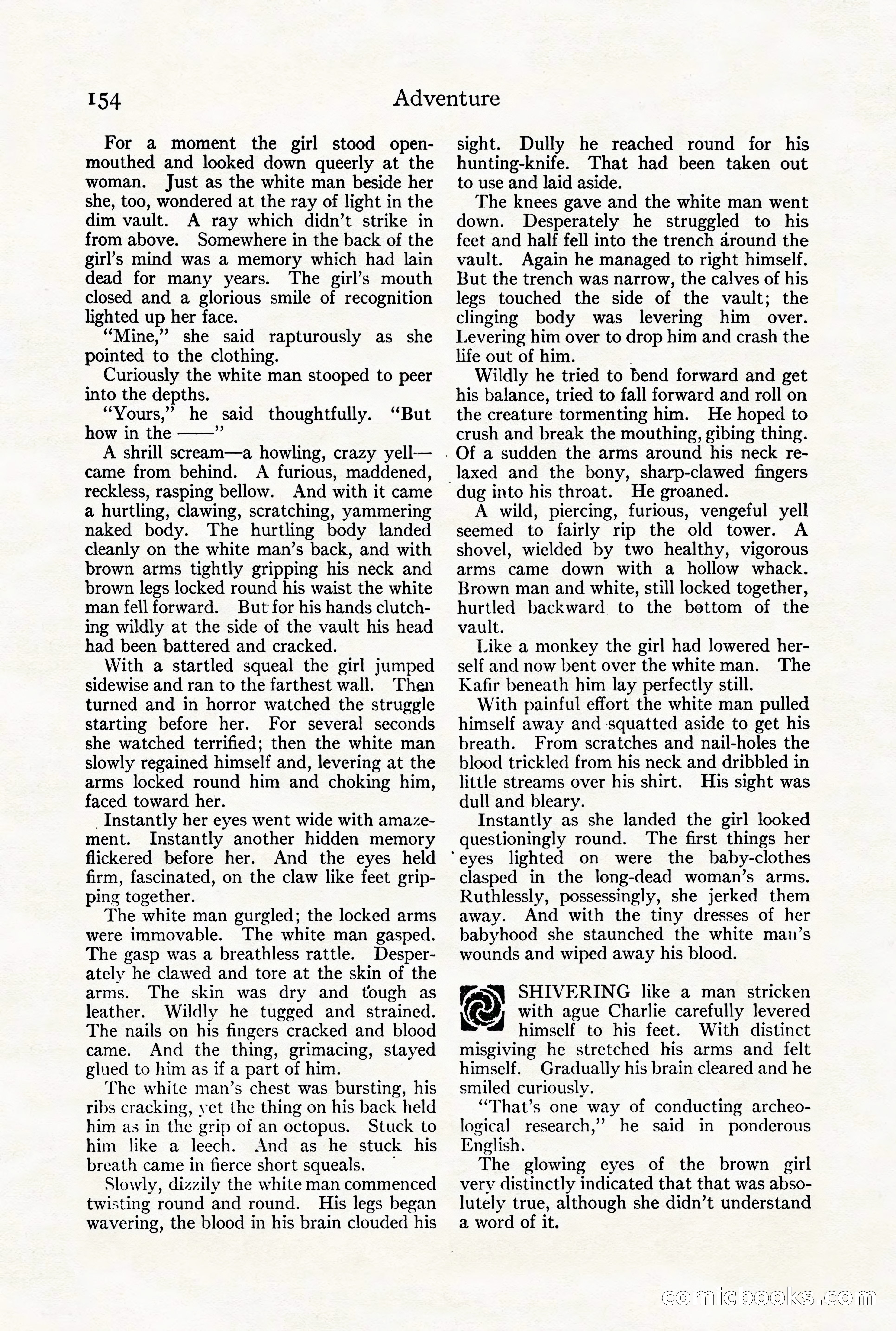 Adventure Magazine Cover, August 18, 1921 — page 160 of 200