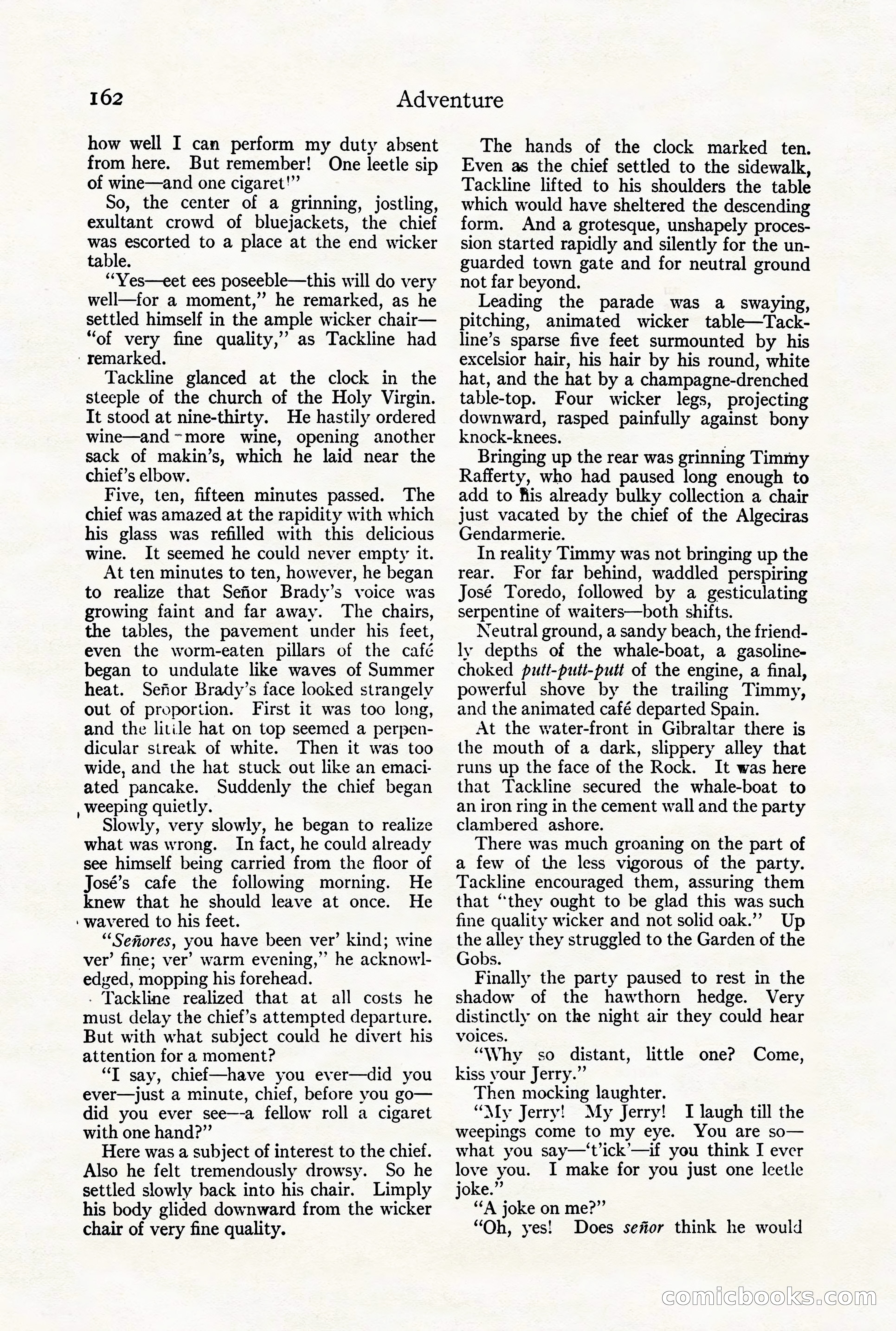 Adventure Magazine Cover, August 18, 1921 — page 168 of 200