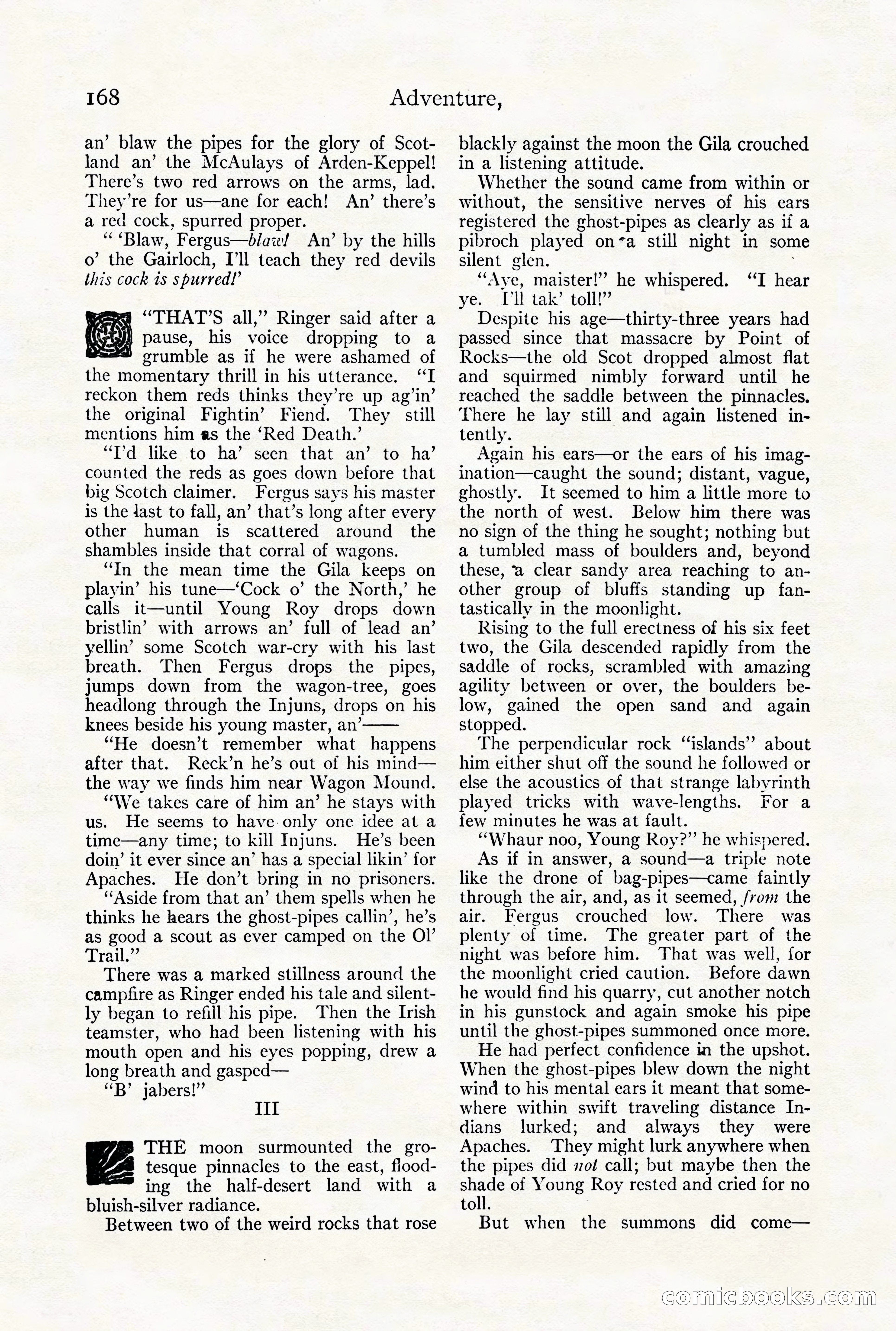 Adventure Magazine Cover, August 18, 1921 — page 174 of 200