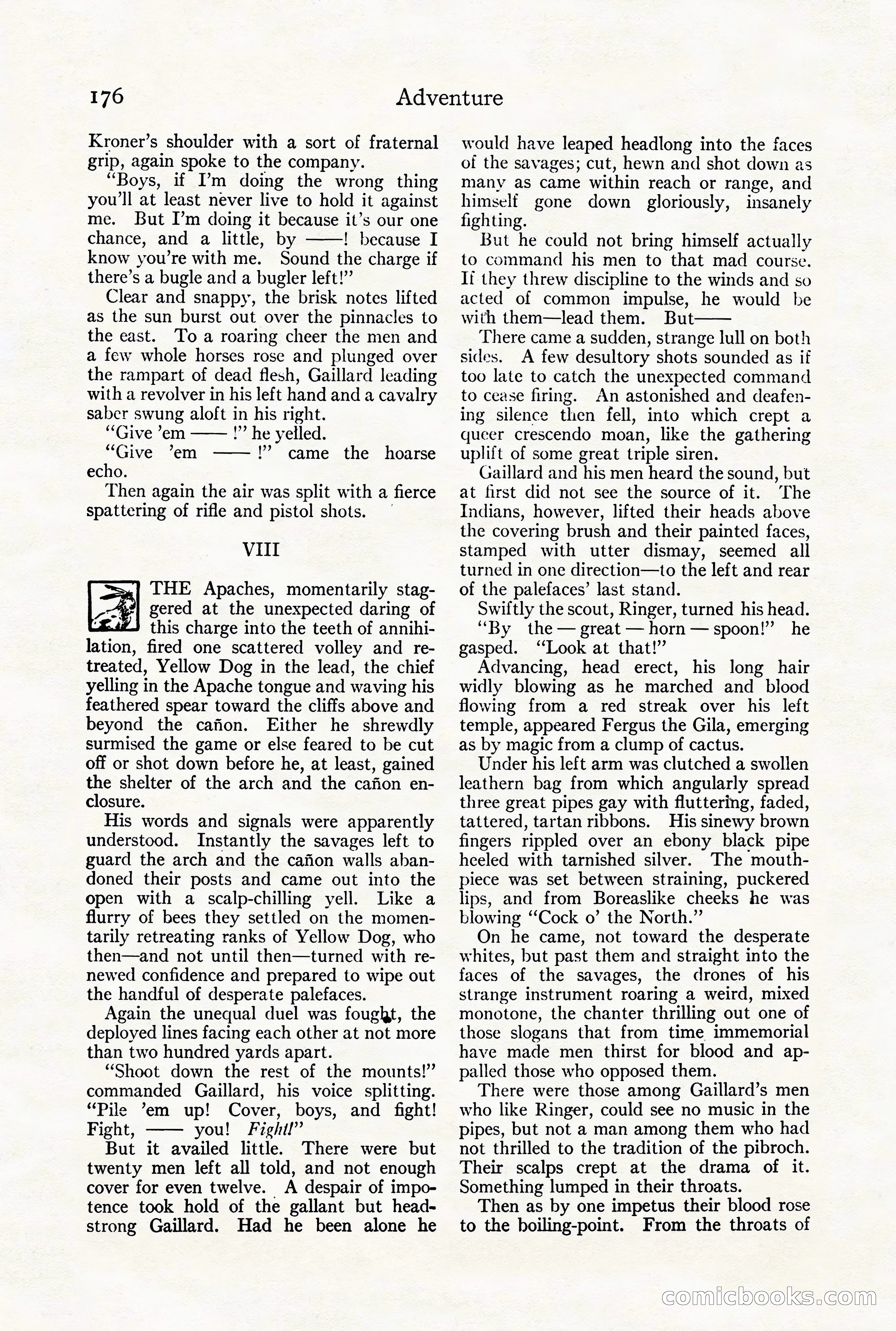 Adventure Magazine Cover, August 18, 1921 — page 182 of 200
