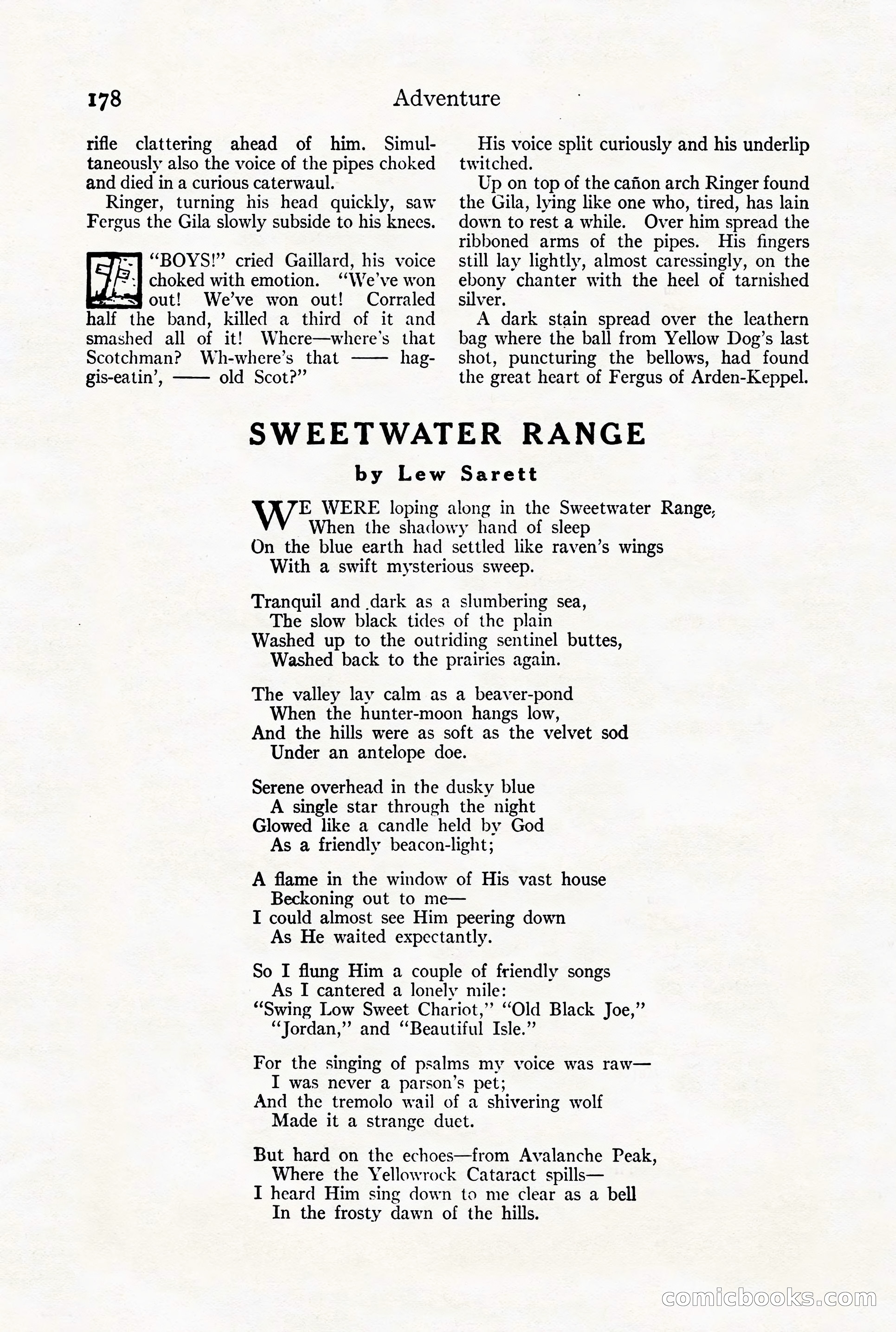 Adventure Magazine Cover, August 18, 1921 — page 184 of 200