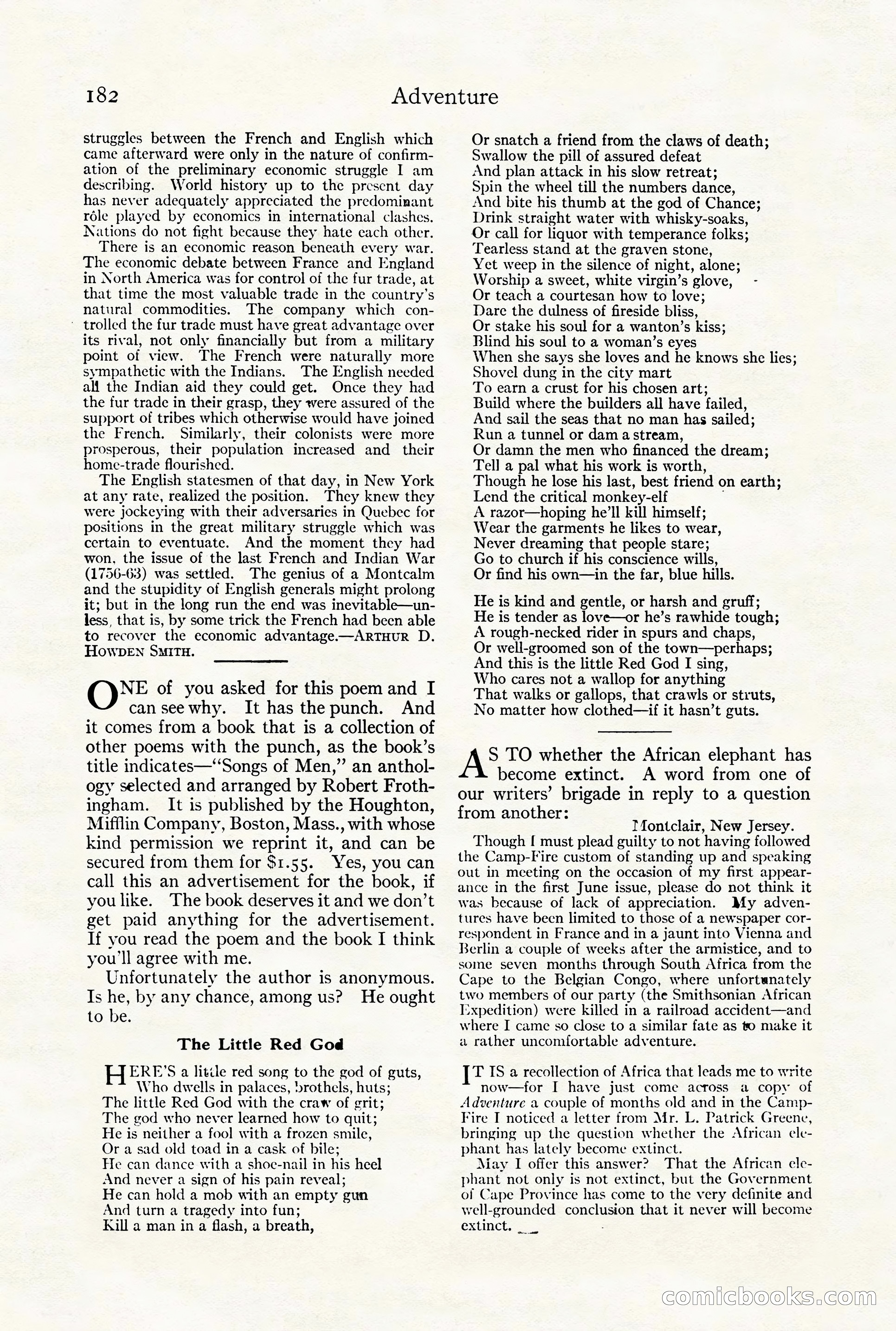 Adventure Magazine Cover, August 18, 1921 — page 188 of 200