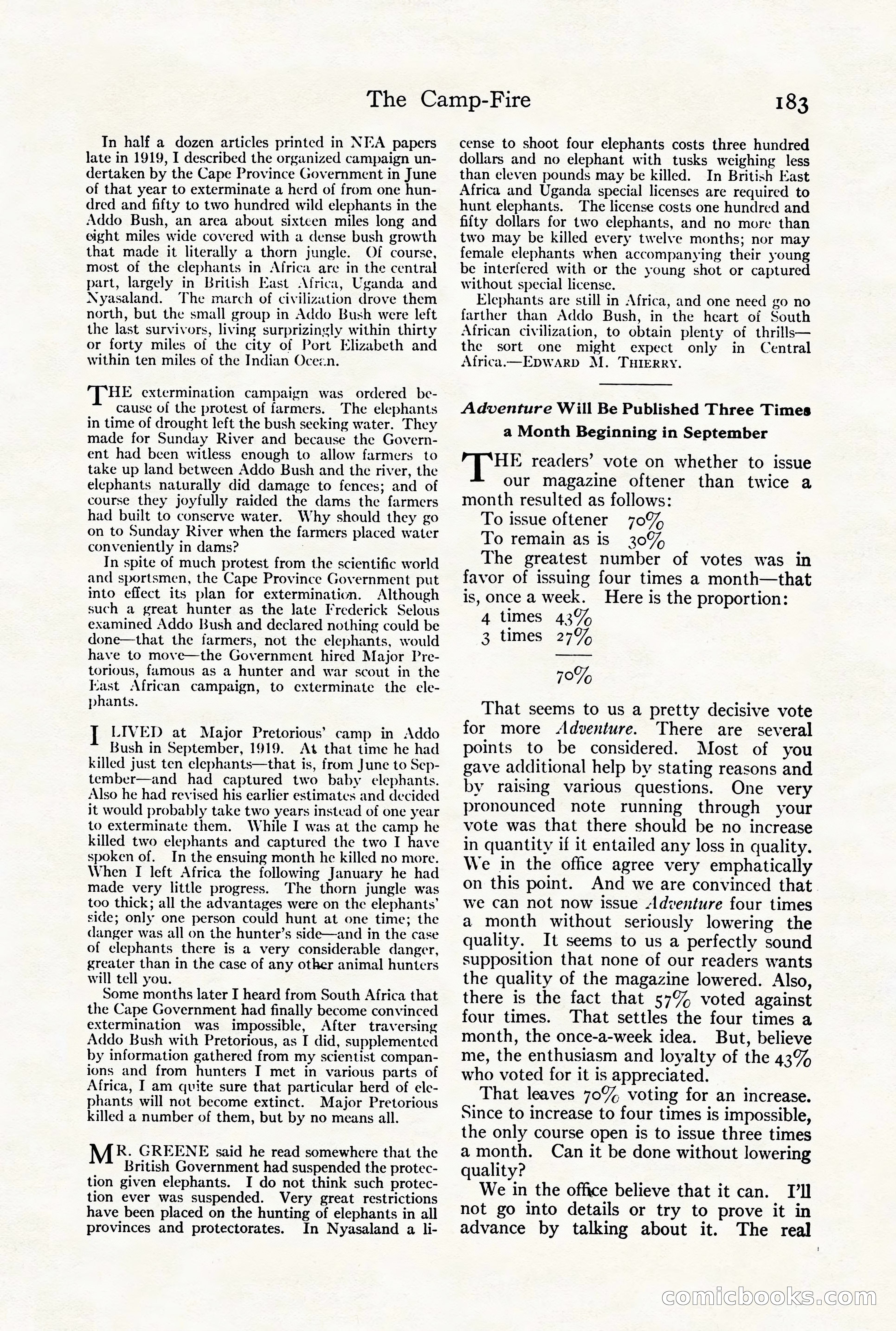 Adventure Magazine Cover, August 18, 1921 — page 189 of 200