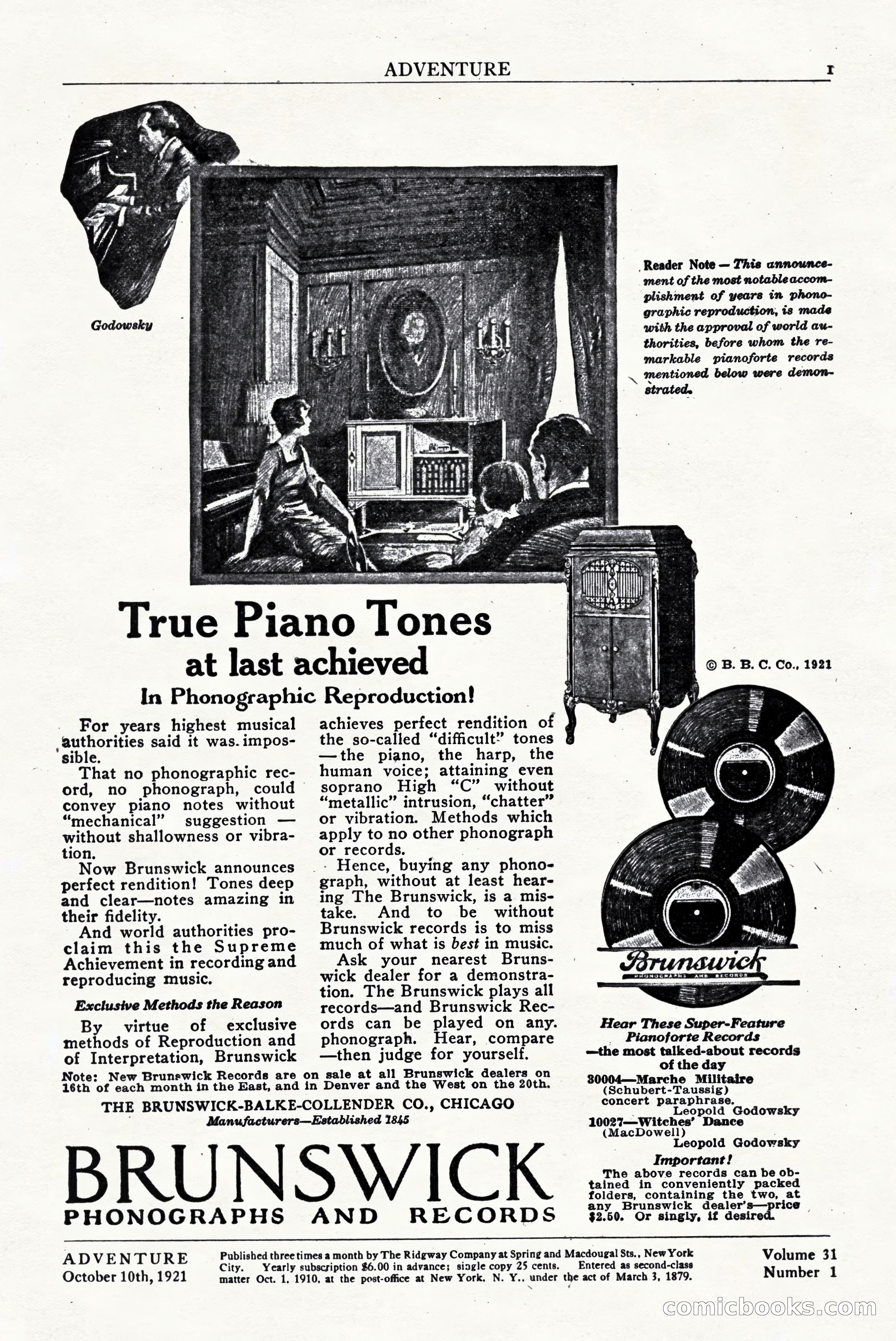 Adventure Magazine Cover, October 10, 1921 — page 3 of 204