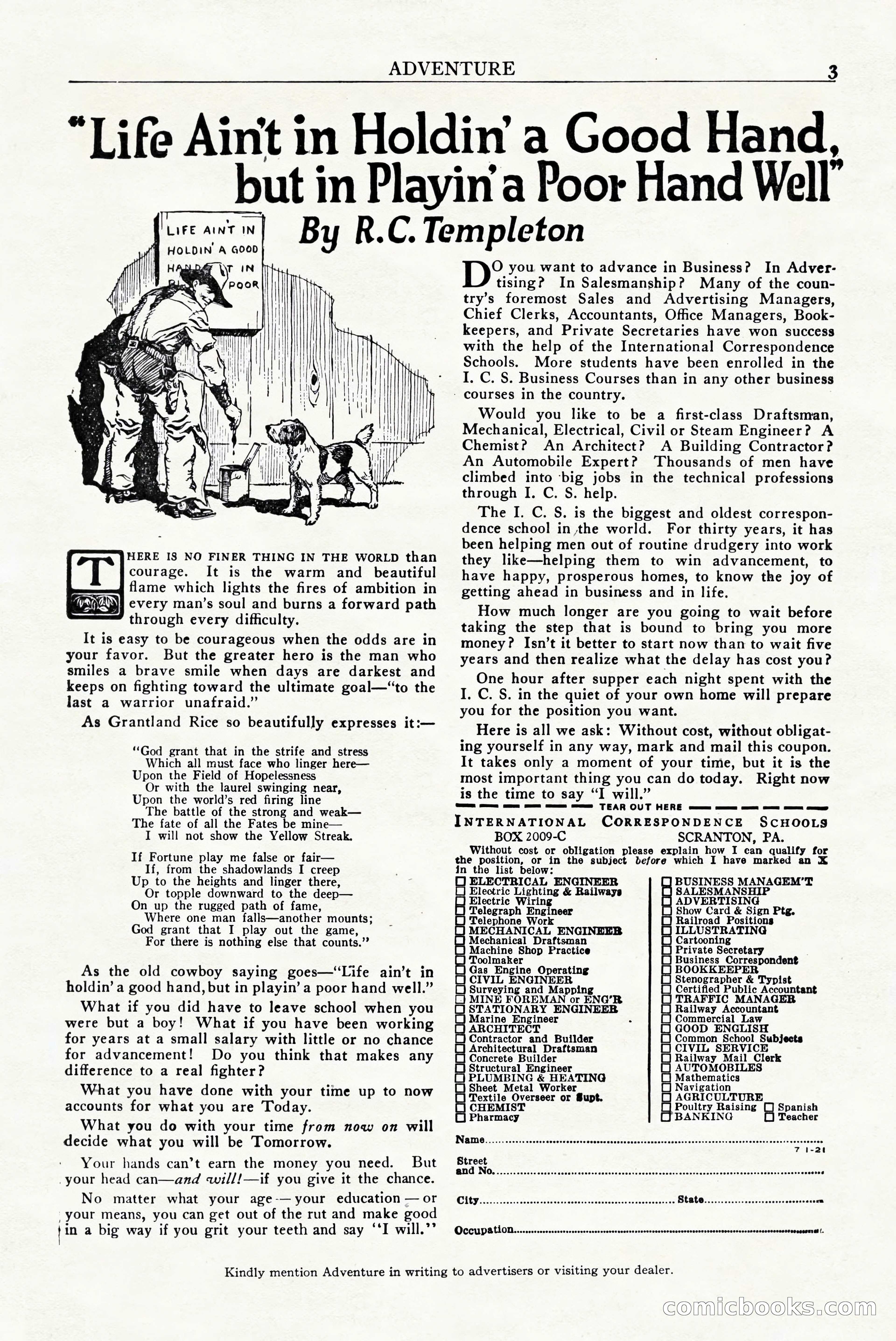 Adventure Magazine Cover, October 10, 1921 — page 5 of 204