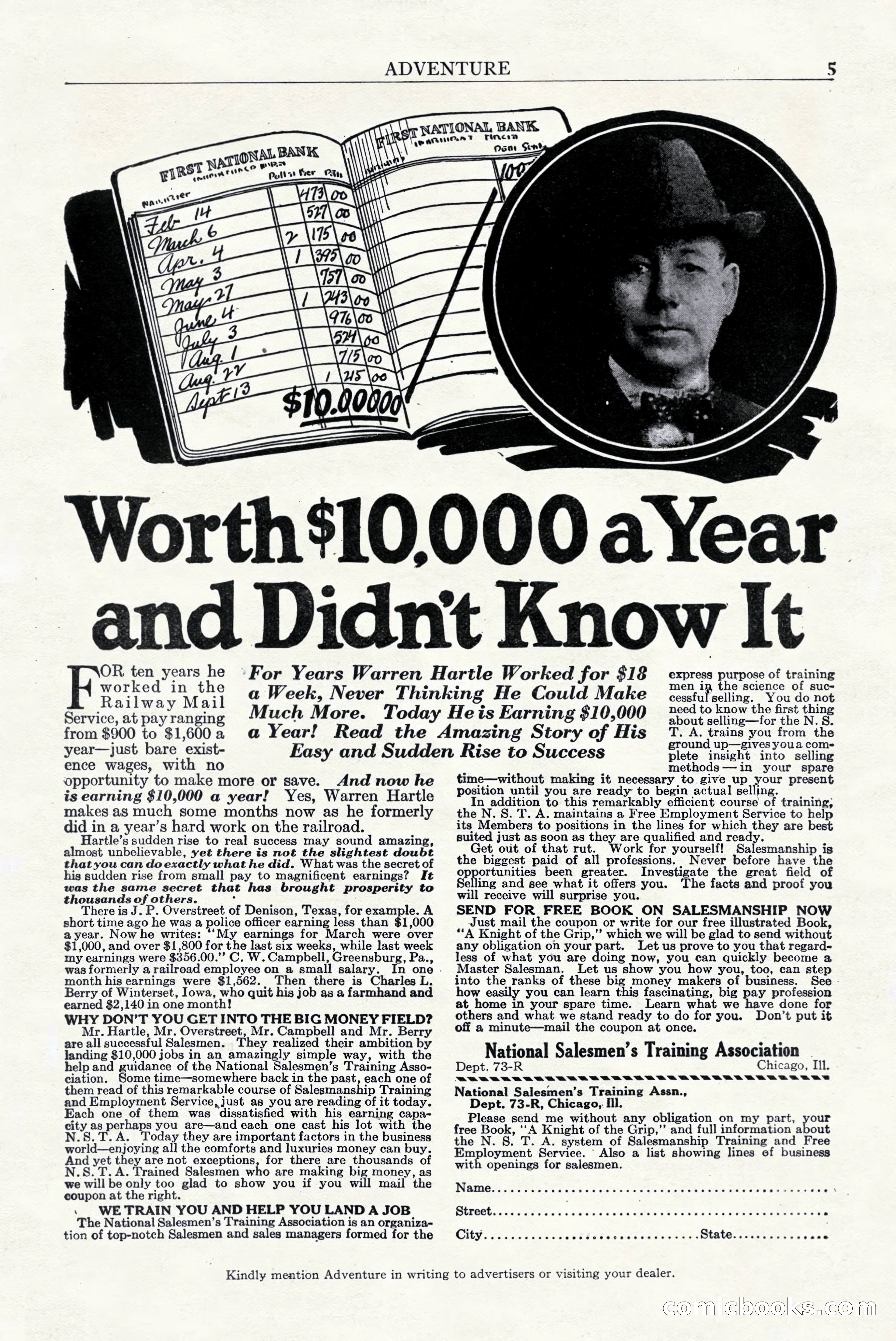 Adventure Magazine Cover, October 10, 1921 — page 7 of 204