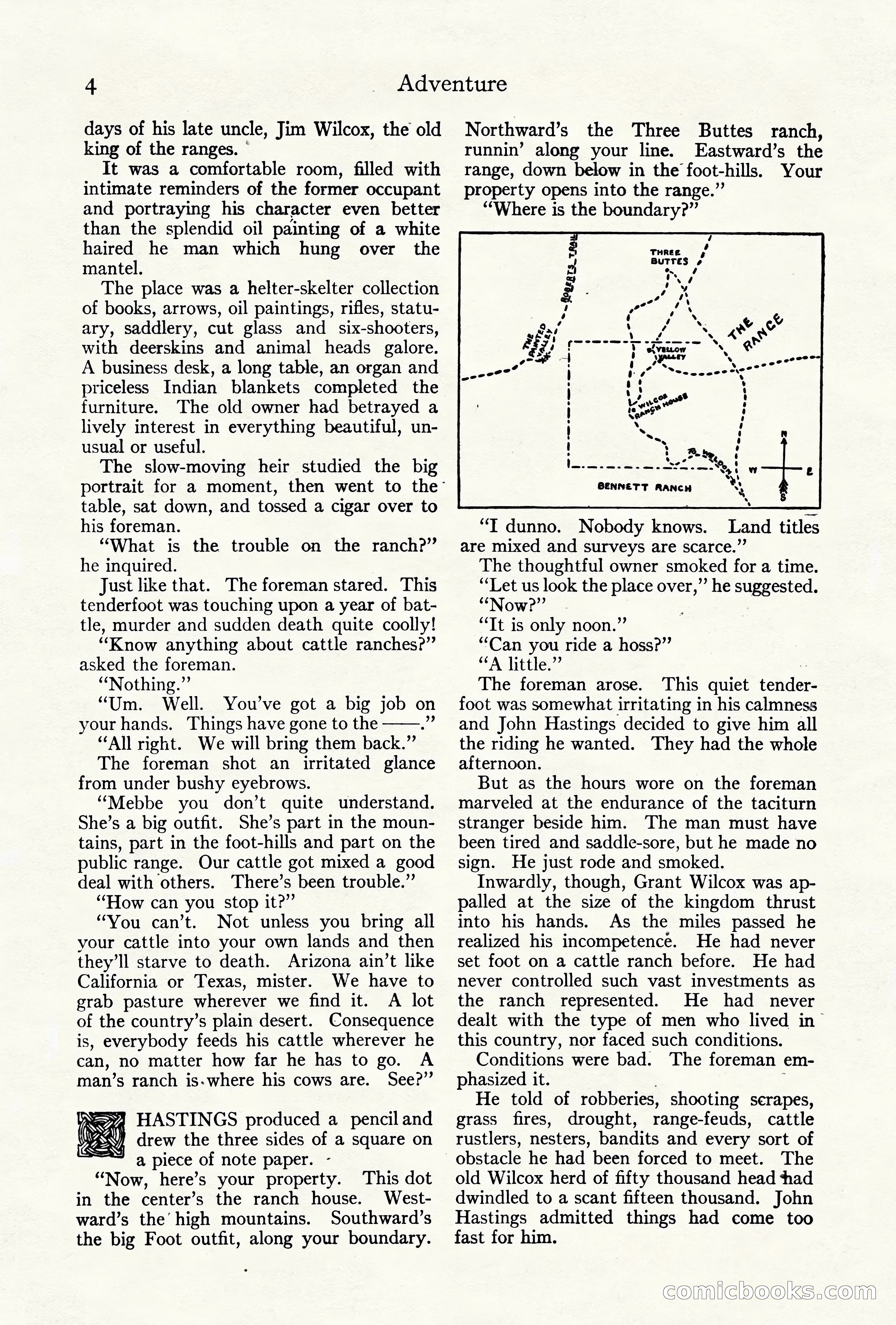 Adventure Magazine Cover, October 10, 1921 — page 14 of 204