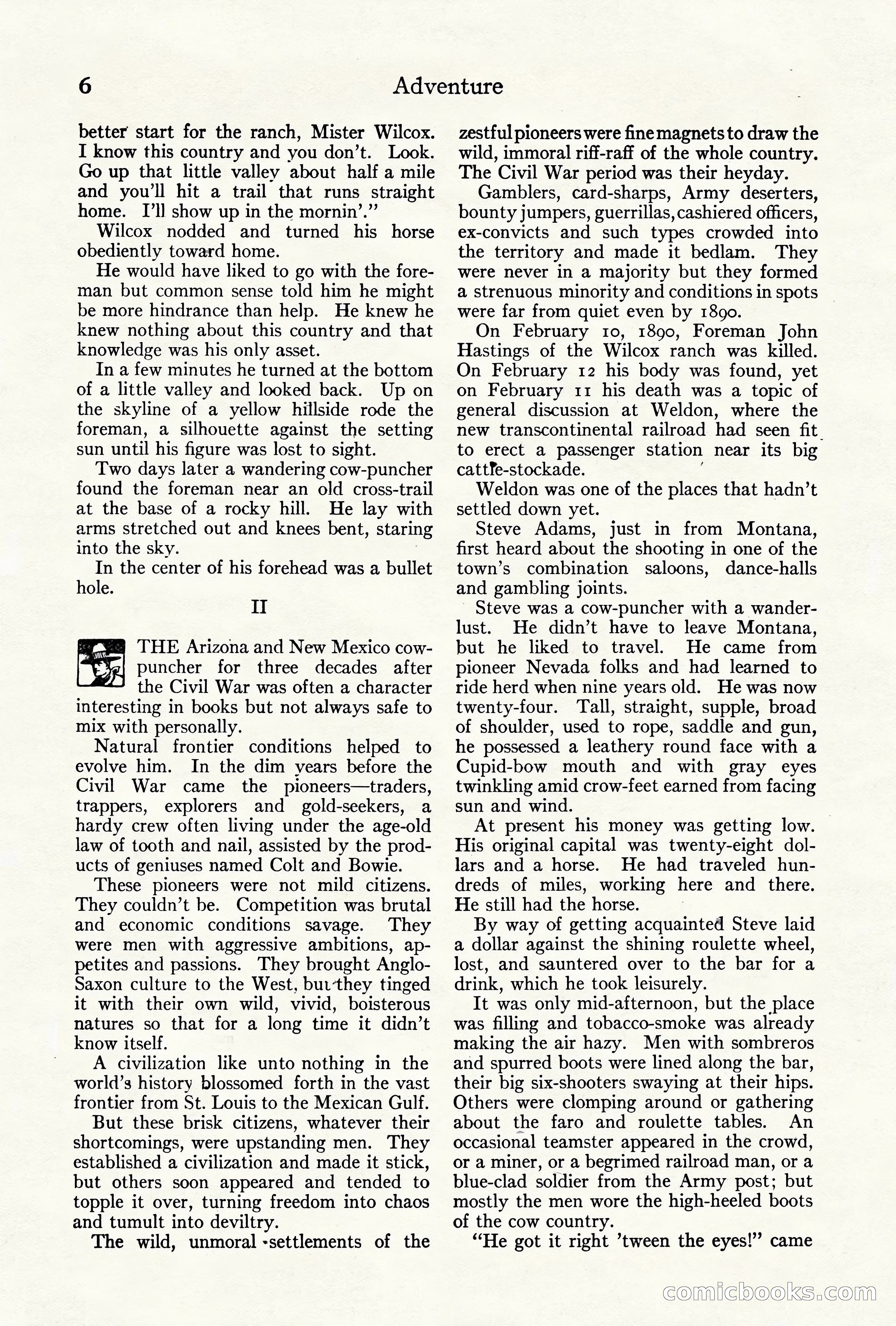 Adventure Magazine Cover, October 10, 1921 — page 16 of 204